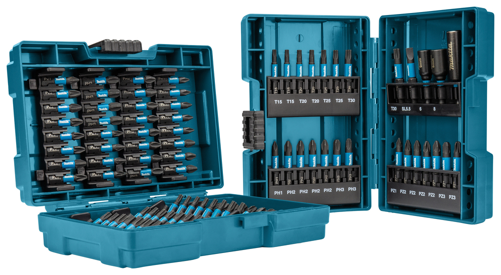 Makita Impact Black-Bit-Set 90-tlg,, Schraubendreher-Satz, Torx-Schraubendreher, Bit-Set, Kunststoffkoffer, Schraubensortiment