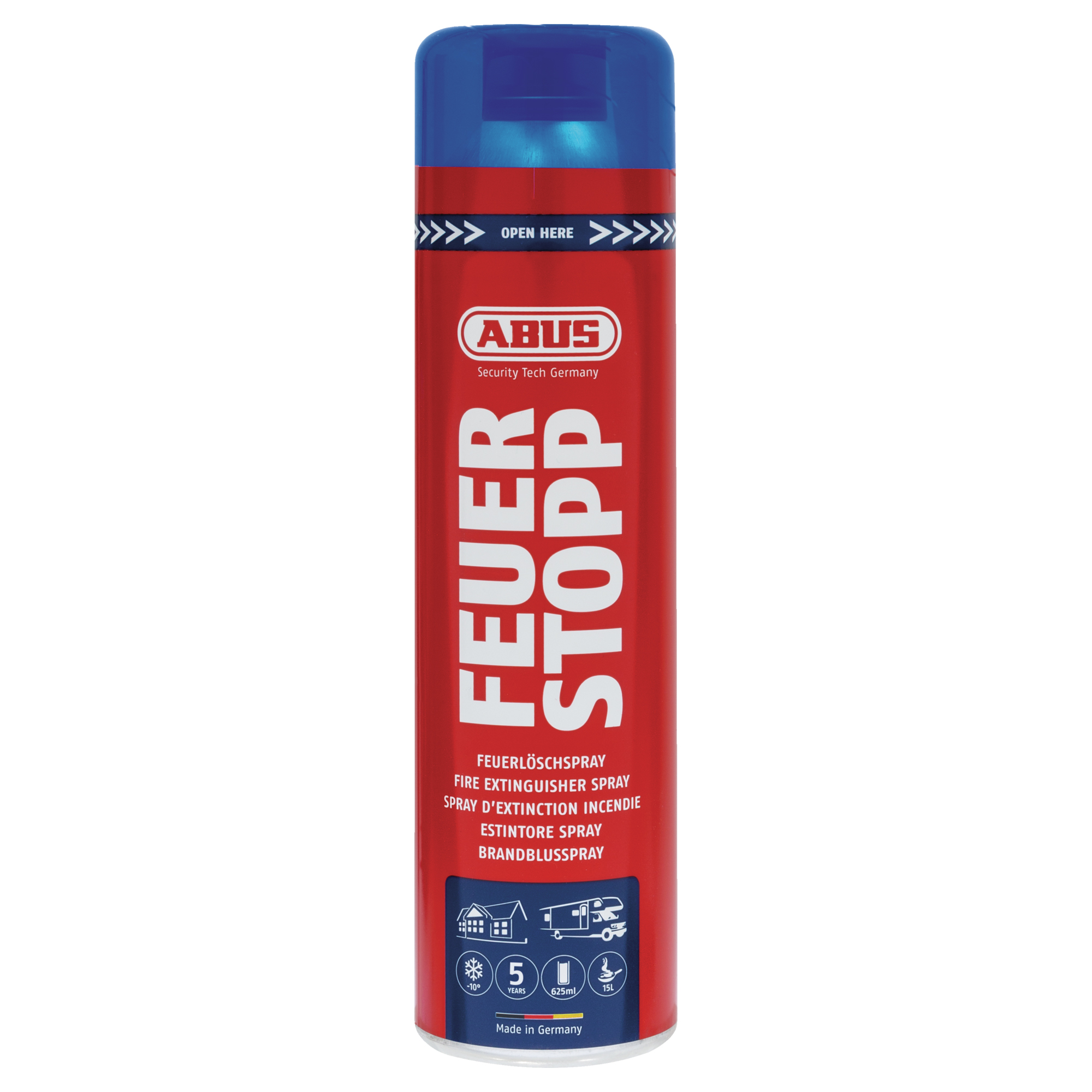 ABUS Feuerlöschspray Feuerstopp AFS625 85727, Feuerlöschspray, Brandbekämpfung, Kohlendioxid, Feuerlöscher, Sprühdose