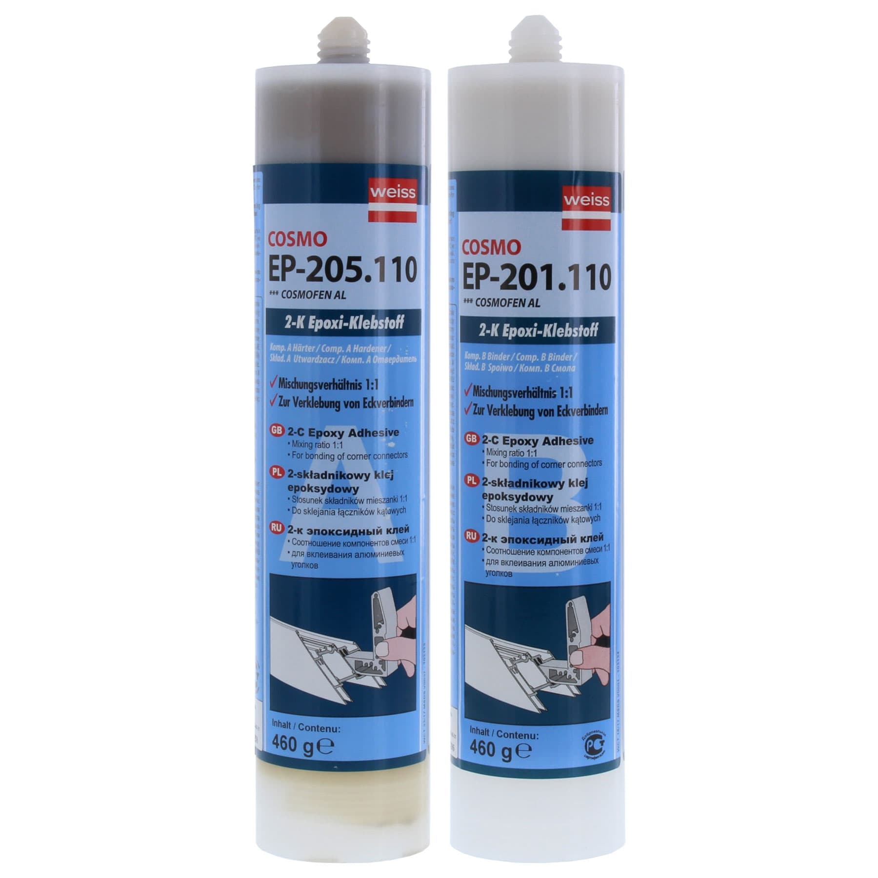 COSMO 2K-Epoxy Klebstoff EP-200.110 KTU895, epoxidkleber, 2K Klebstoff, Epoxidharz, Flasche, 460 g