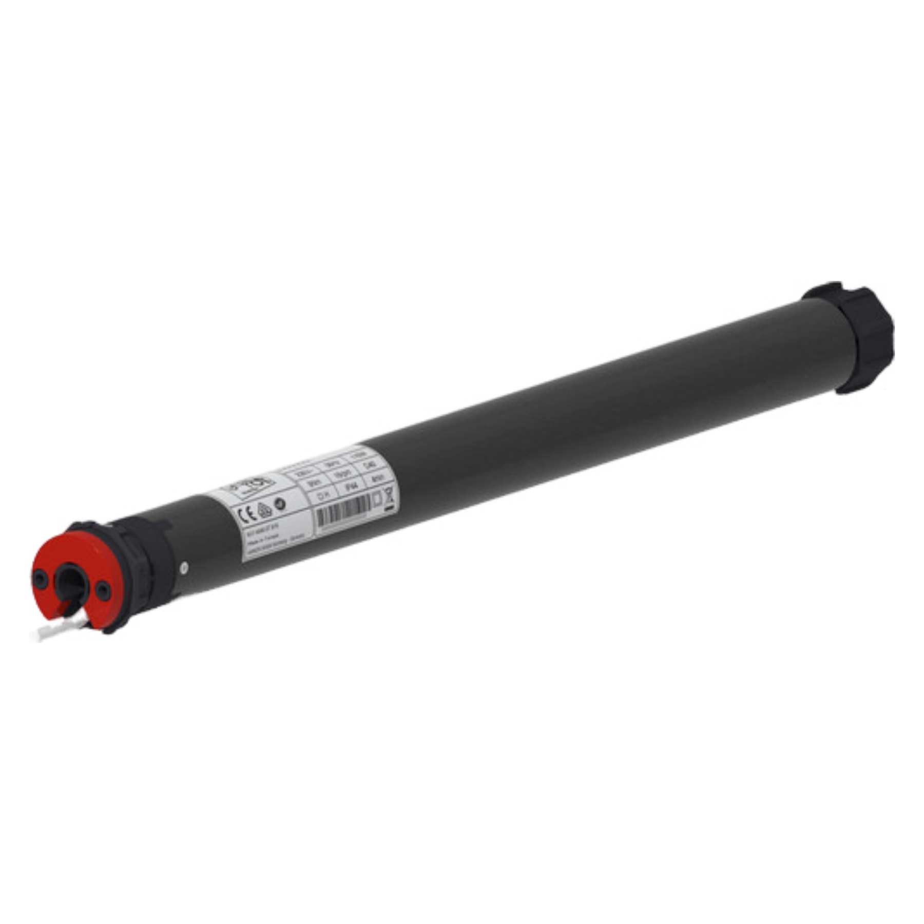 [DS] gelbrot Rollladen-Funkantrieb R 9/16 9 Nm mit Rundkopf, Stiftrolle, Pneumatischer Zylinder, Rundspezz, Schwarz, Mechanics-Teil