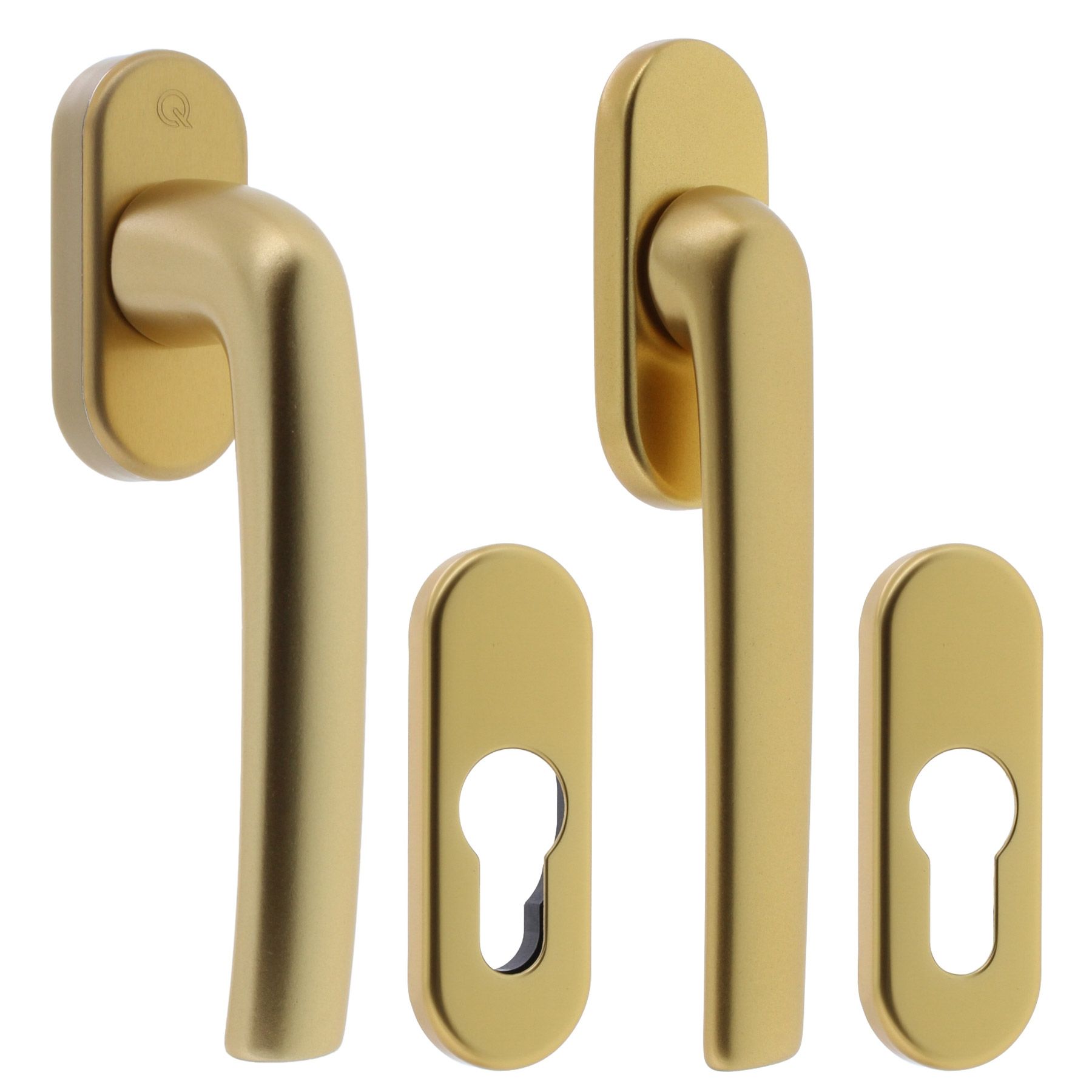 greenteQ Balkontürset BTG10 Rollladen F3 Aluminium goldfarbig eloxiert, Griff, Rauchrohr