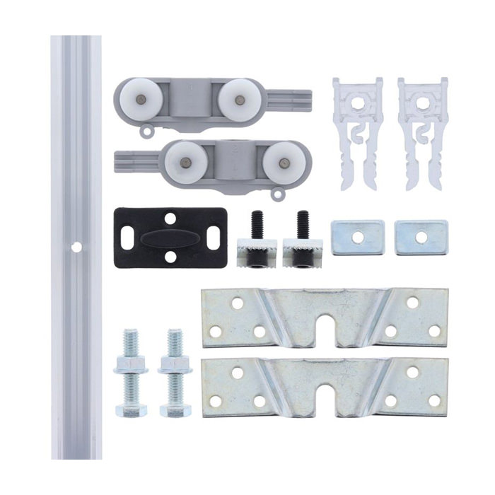 Schiebetürbeschläge, Schiebetürrolle, Gleiträdern, Schienenprofil, Montagesatz, Bügelschrauben