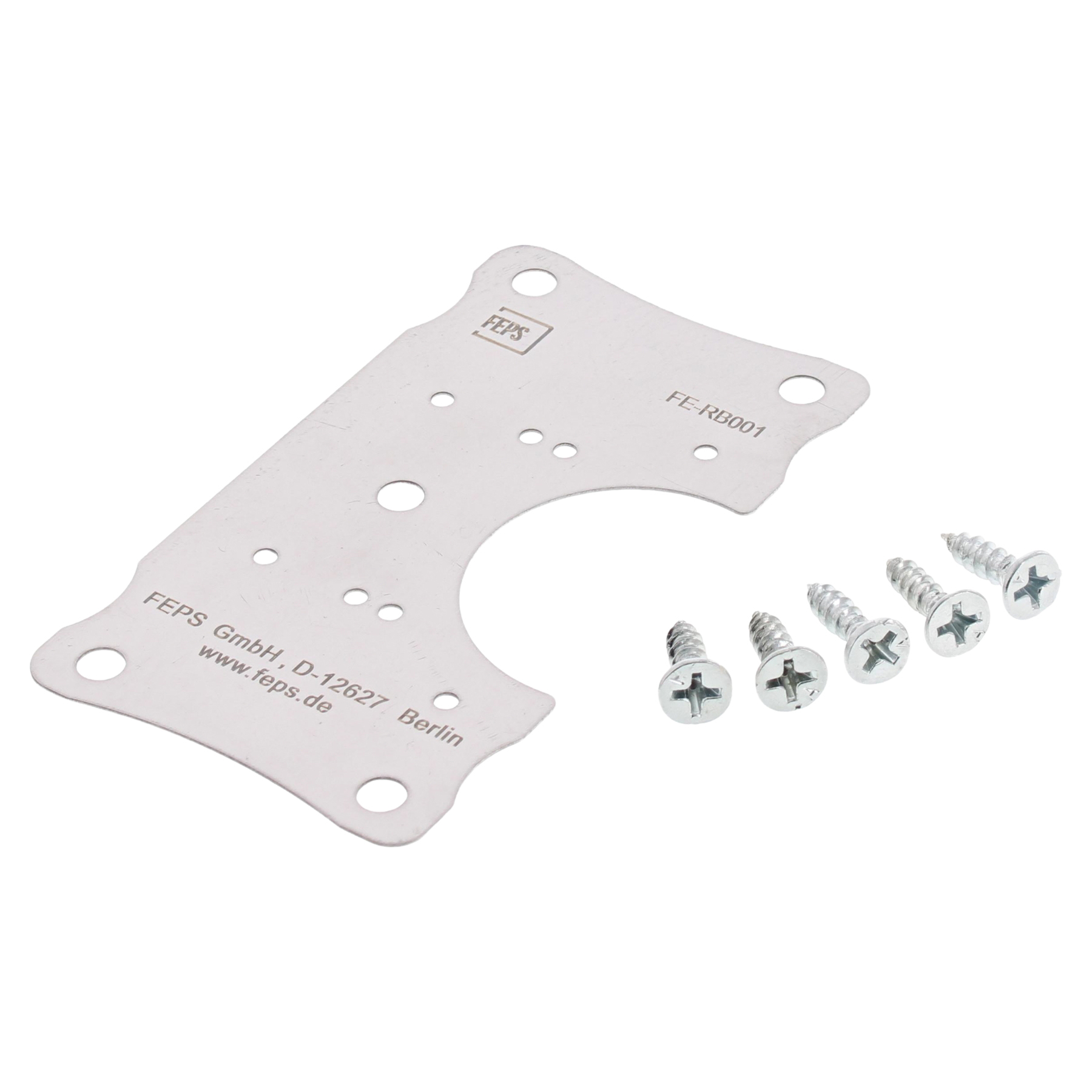 FEPS Trim Reparaturblech Möbelscharnier FE-RB001 edelstahl U-Form, Platten, Metallplatte, Montageplatte, Schrauben, Werkzeugbedarf