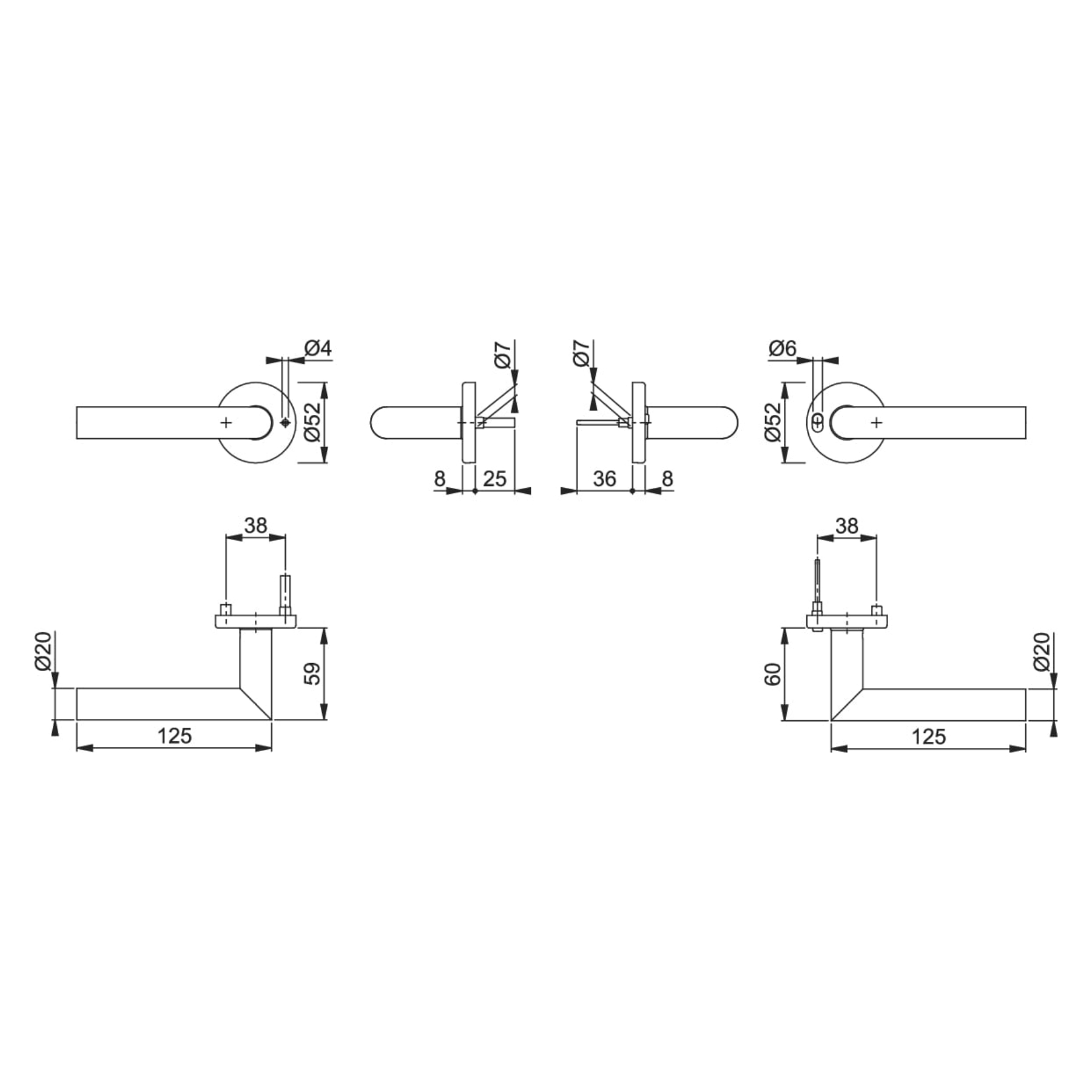 HOPPE MiniLock Rosettengarnitur Amsterdam Profilzylinder Schnellstift TS 37-47 mm – inkl. ToniTec Blindrosettenpaar Edelstahl matt DIN rechts, Türgriff, Türknauf, Beschläge, Montagehalter, Drehgriff, Türgriff, Hebel, Beschlag, Zylinder, Abmessungen