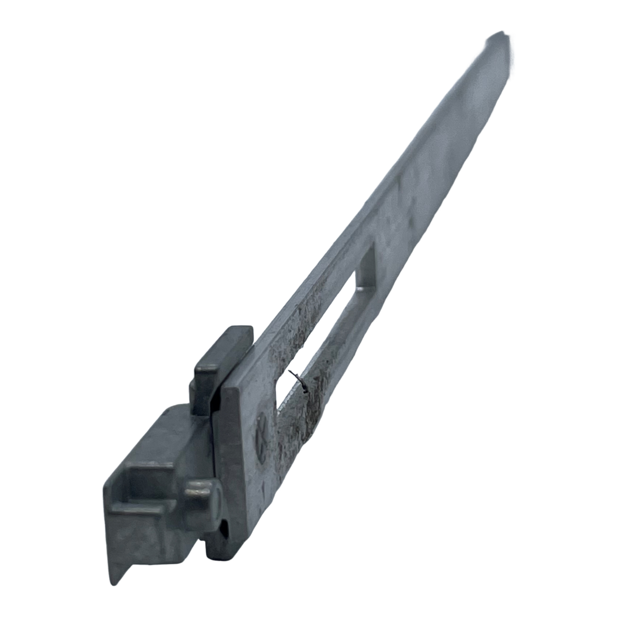 [BA] Hueck Hartmann Schubstange 150350, metal part, anged rail, industrial component, slotted bar, gray metal