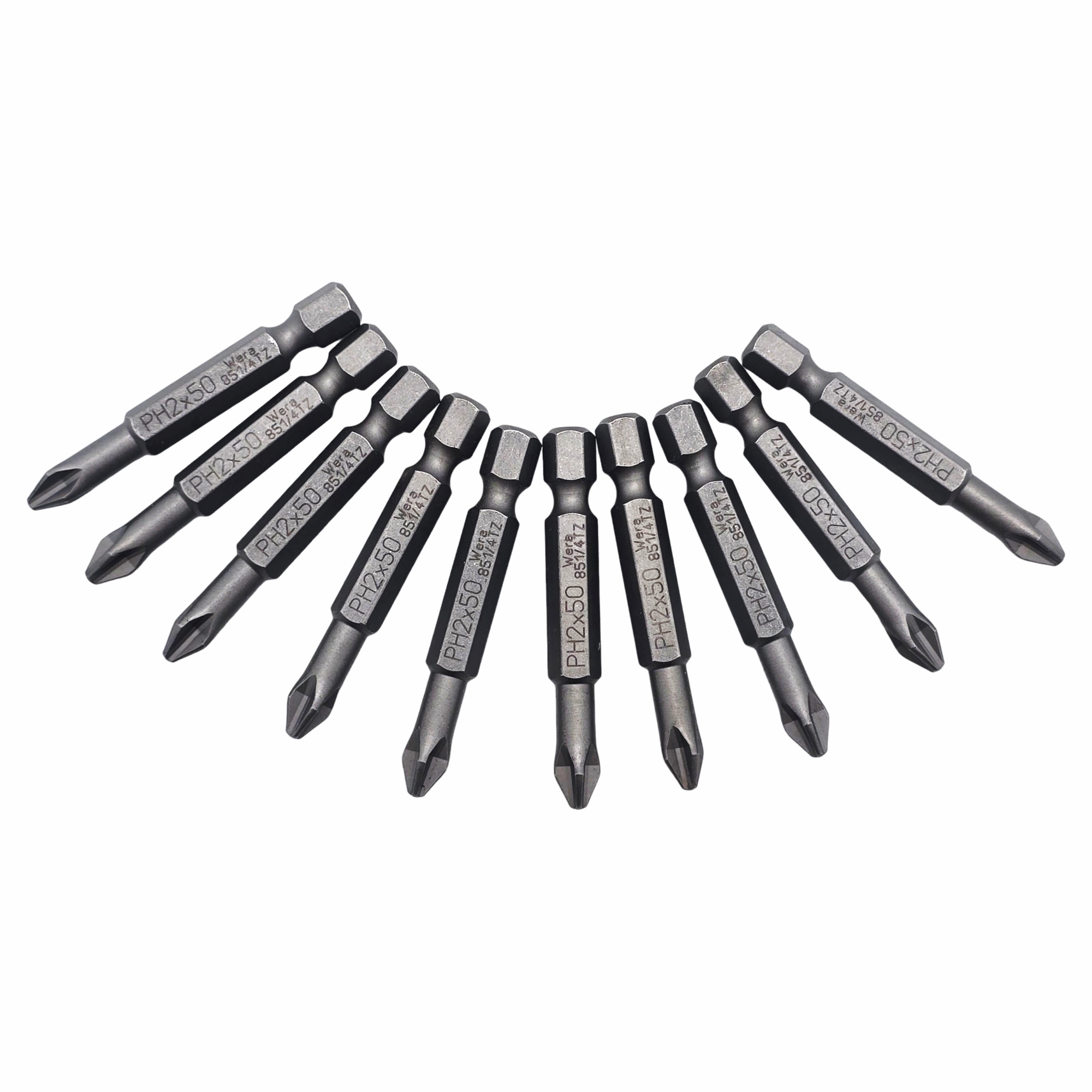 WERA 851/4 TZ Bit PH2 50 mm lang, Schraubendreher-Bits, Torx-Bits, Schlitz-Bits, Phillips-Bits, Set-Bits