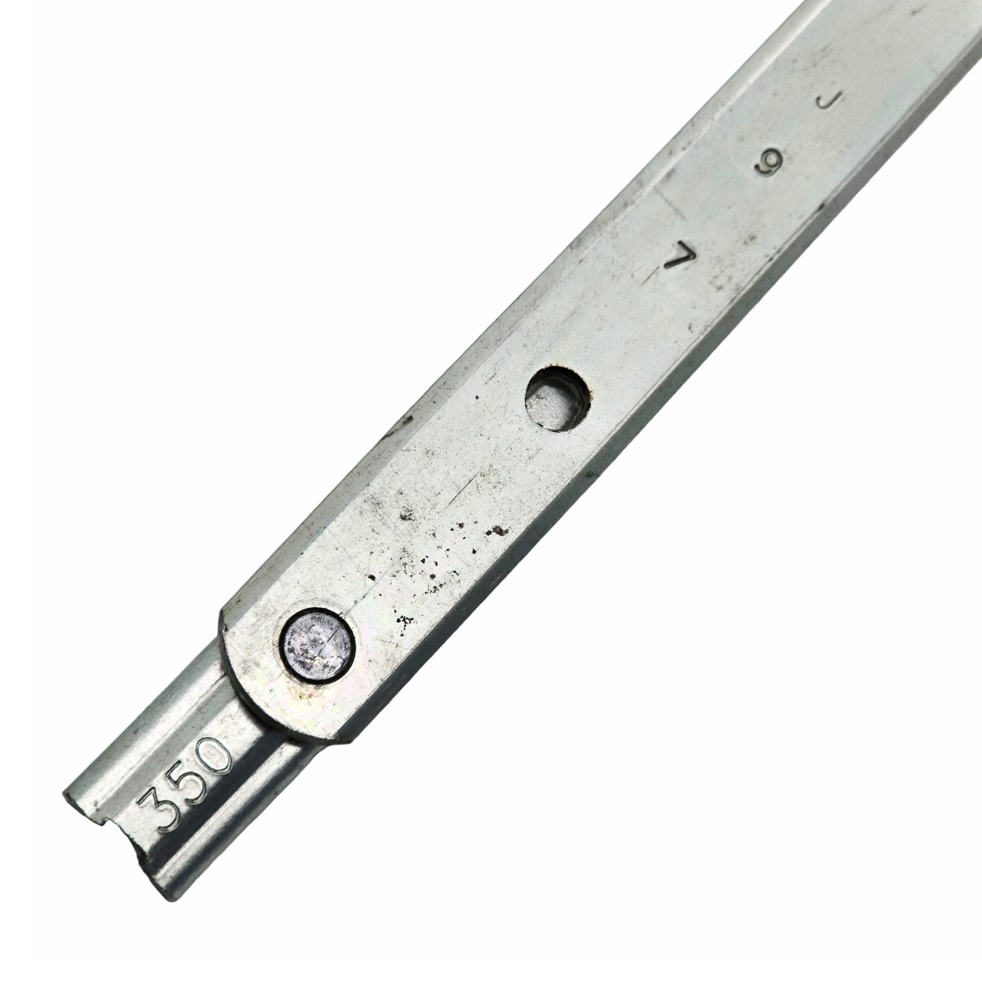 [BA] Roto NT Axerarm E5 12/18-13 für Holzfenster rechts 350 (FFB 601-800 mm), metallischer lineal, schiebelineal, messskala, zoll/zentimeter lineal, stahllineal
