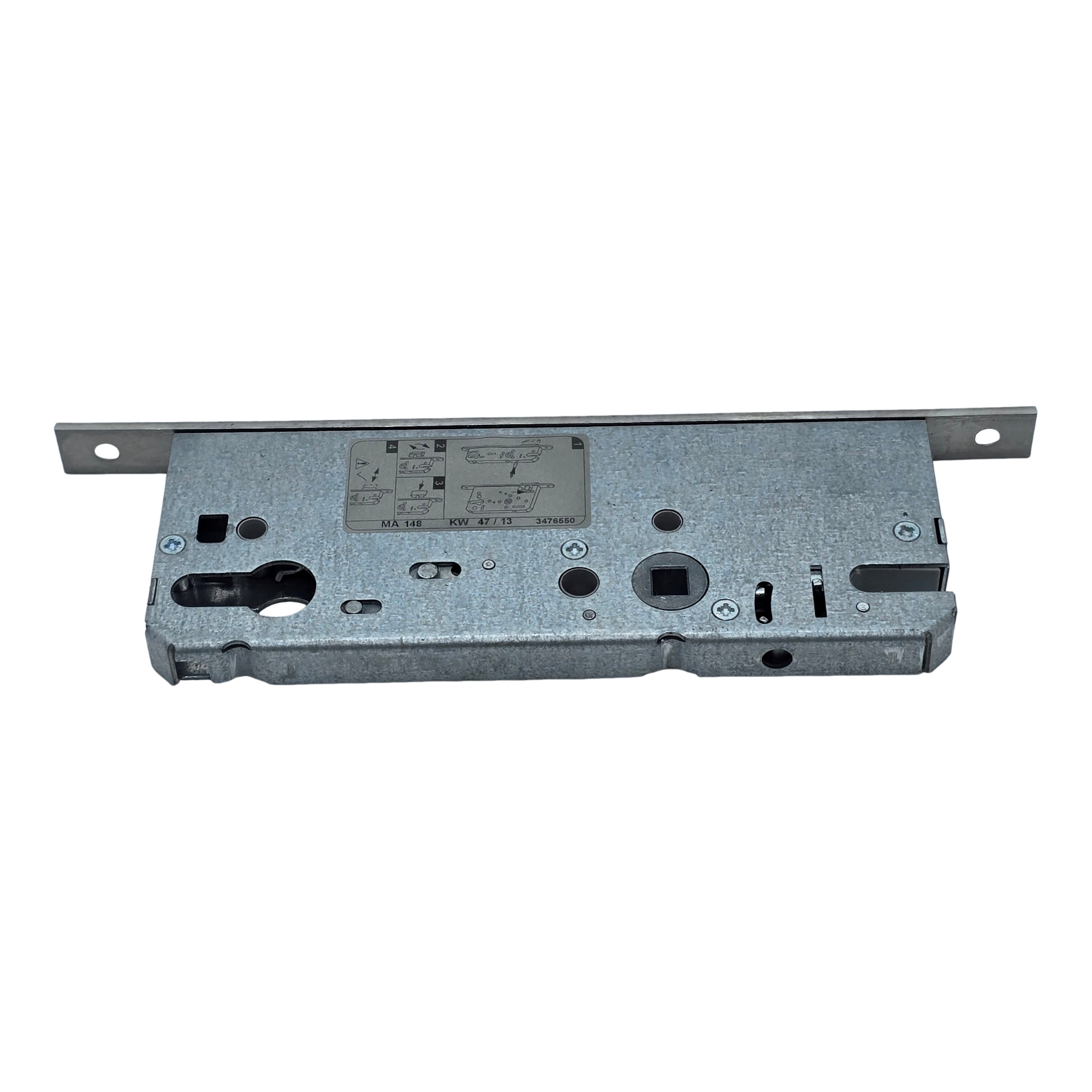 [EOL]KFV Rohrrahmenschloss 49N-PZW/35-20-K-31-B VK8 mm hell verzinkt, Türschloss, Türverriegelung, Metallgehäuse, Rückplatte, Schlossmechanik