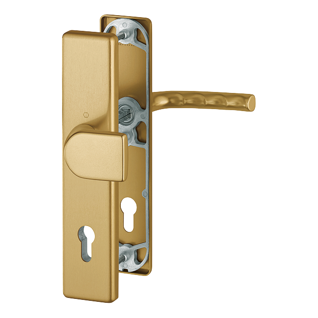 [B-WARE] OUTLET HOPPE Schutz-Langschild-Wechselgarnitur Serie Birmingham 78G/2222A/2440/1117 PZ Vierkant 10 mm F4 bronzefarben eloxiert 3958880, Türgriff, Türdrücker, Messing, Türbeschlag, Schloss, Türknauf, Türgriff, Türschloss, Riegel, Goldfarben