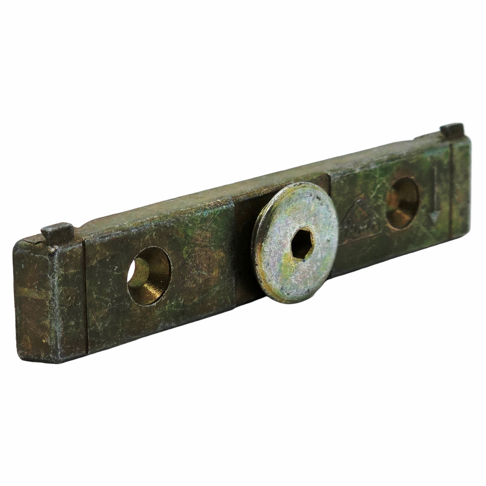 [BA] Roto Centro Falzauflauf für Rundbogen M801A60 230015, railway-cutting, metallischer scharnier, verrostetes hardware, schlitzschraube, alter grünmetall