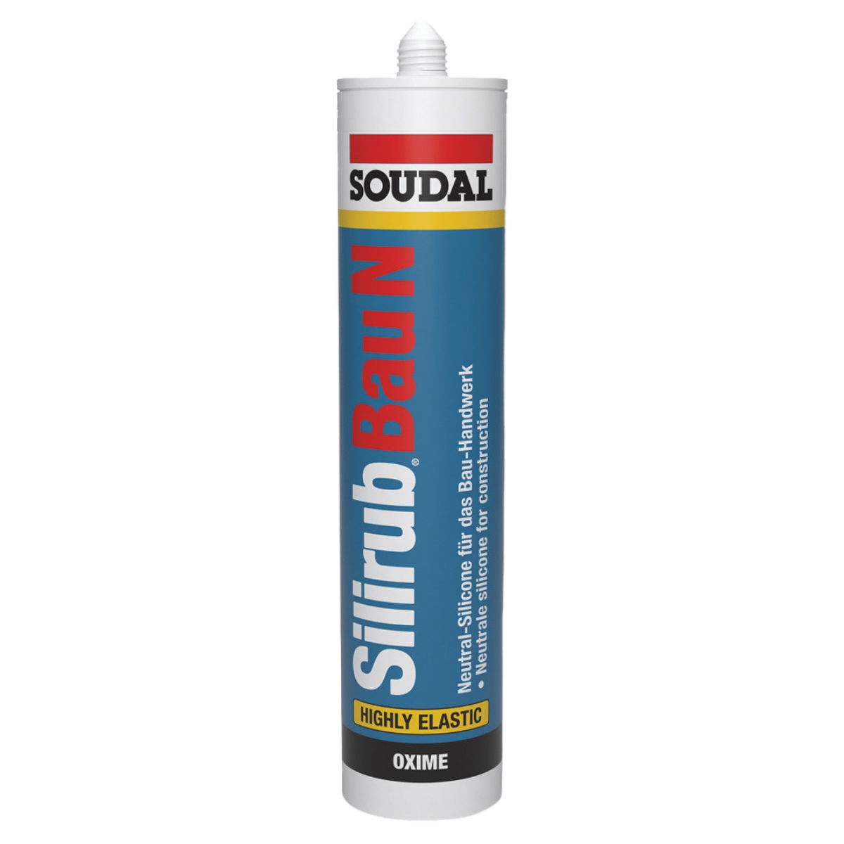 [MHD] Soudal Silikon Silirub N (Bau) Bausilikon 600 ml Schlauchbeutel weiß, Silikon, Sanitärsilikon, Dichtmasse, Neutral, Vorratsbehälter