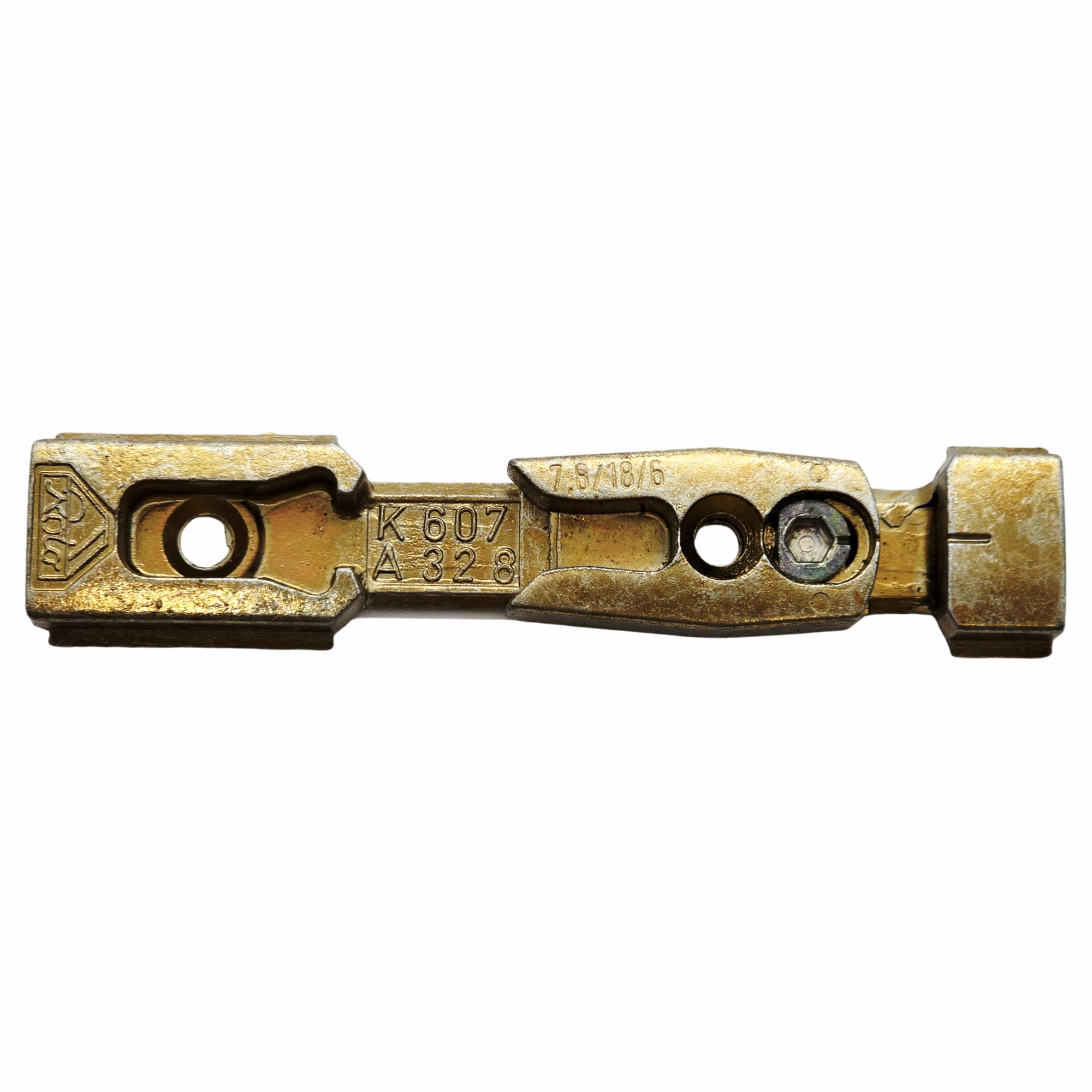 [BA] Roto Kippschliessblech K607 A328, 6482385600, Zugschlüssel, Verbindungsstück, Metallteil, Messing, Verschluss