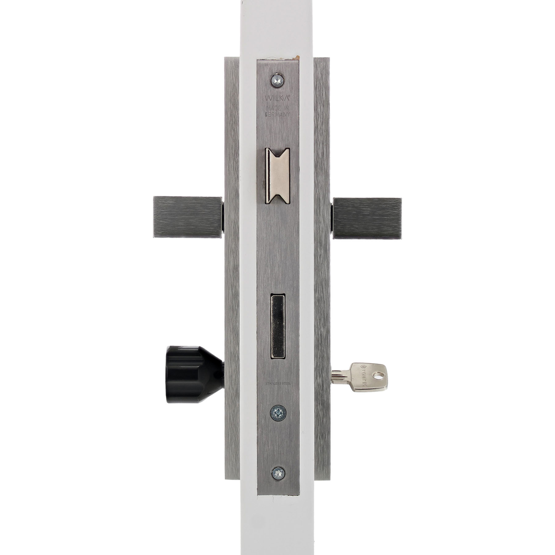 EasyTurn Knaufzylinder verschiedenschließend Serie ABUS EC660 Farbe schwarz Schließseite 70 mm Knaufseite 45 mm inkl. 3 Schlüssel, Vorhängeschloss, Türschloss, gebürsteter Stahl, Schlossserie, Schlüssellochschloss,  Türschloss, Schlosszylinder, Riegel, Me