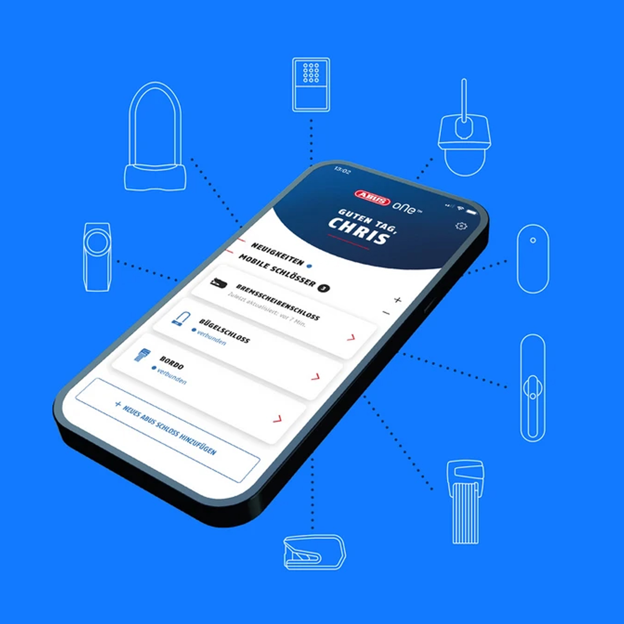 ABUS BRIDGE One WLAN-Bridge CFW4100 schwarz, smartphone, app, digital key, unlocking, accessory, Smartphone App, Schlossverwaltung, Keyless System, Mobile App Interface, Digital Schlüssel