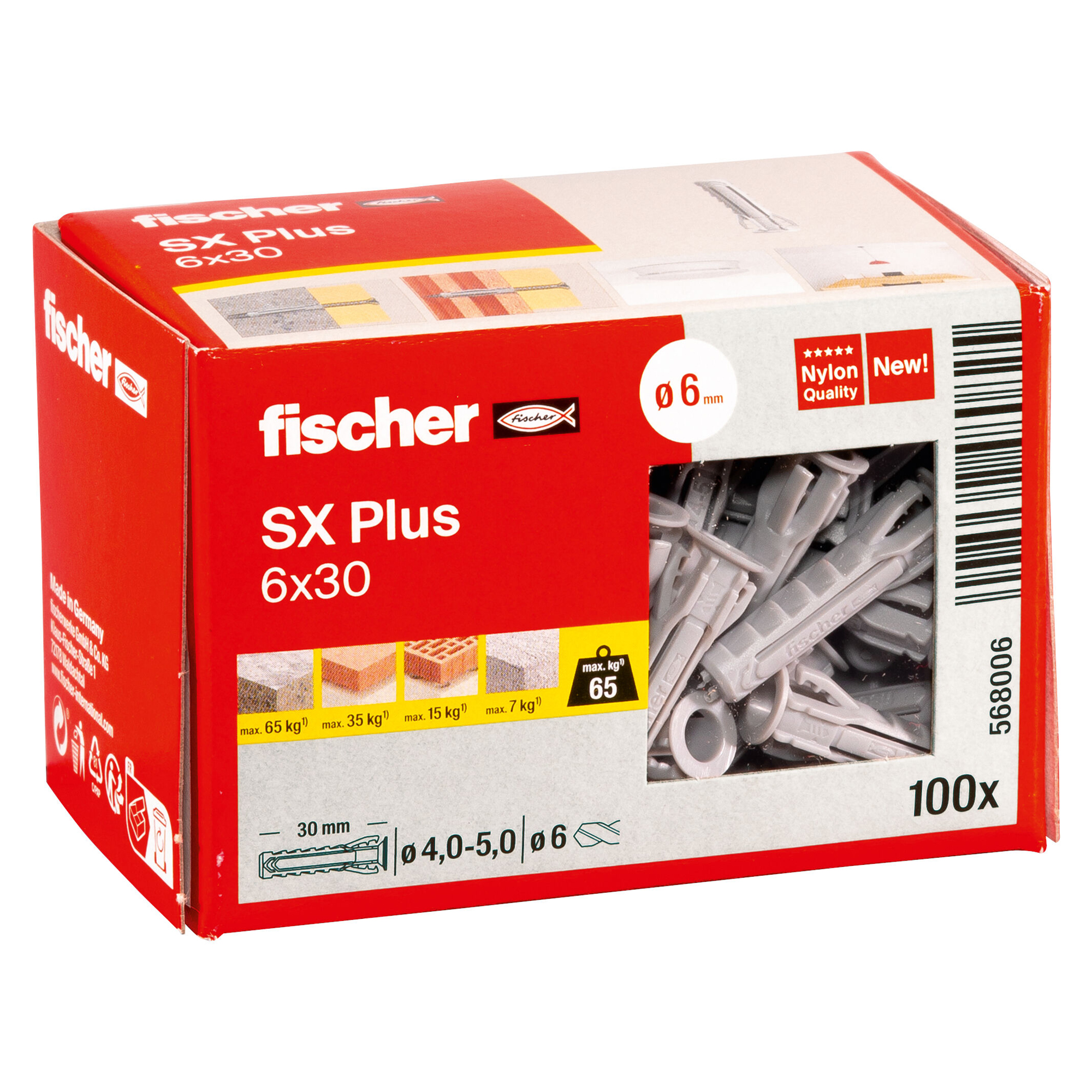 [DS] Fischer Dübel SX Plus 6x30 Nr. 568006, nagelnagel-einsetzen, fischer, schrauben-nägel, konstruktionsclip, verpackung-box