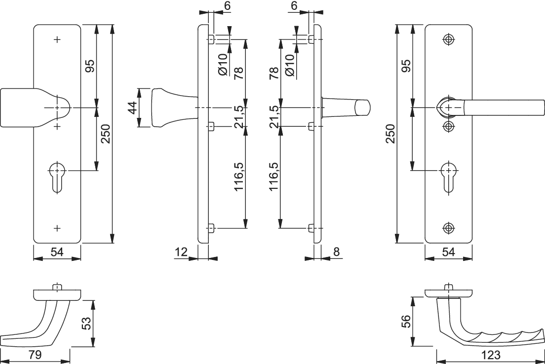 [B-WARE] OUTLET HOPPE Schutz-Langschild-Wechselgarnitur Serie Birmingham 78G/2222A/2440/1117 PZ Vierkant 10 mm F4 bronzefarben eloxiert 3958880, Türgriff, Türschloss, Schilderrahmen, Griffhebel, Maßzeichnung, Türgriff, Rahmenplatte, Schlosszylinder, Monta