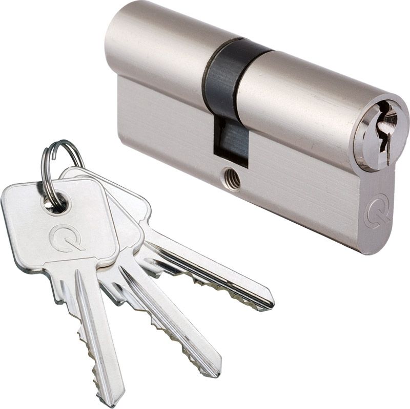 greenteQ Doppelzylinder SX 80 GF 35/45 mit 3 Schlüssel verschiedenschließend, Schlosszylinder, Schloss, Schlüsselset, Metall, Schlüssel