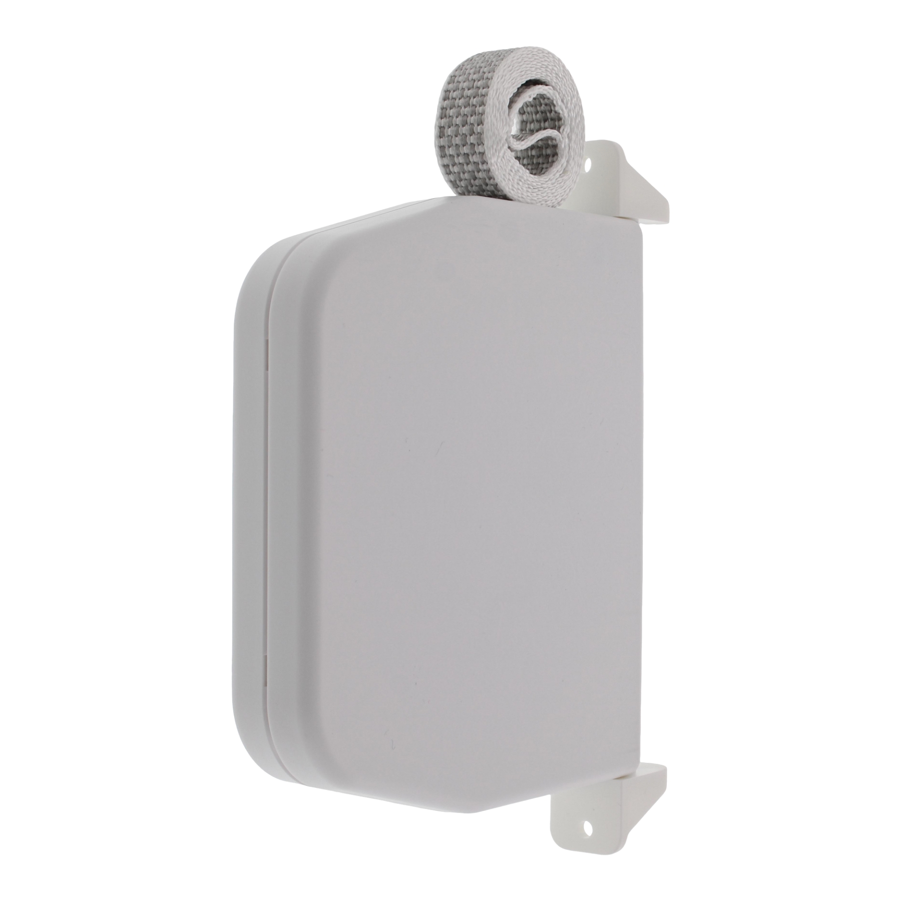 Selve Mini Aufputz Gurtwickler 155 mm schwenkbar und aufklappbar weiss mit 5 m Gurt 084803, Aufbewahrungsbox, Wandmontage, Grau, Rechteckig, Kasten
