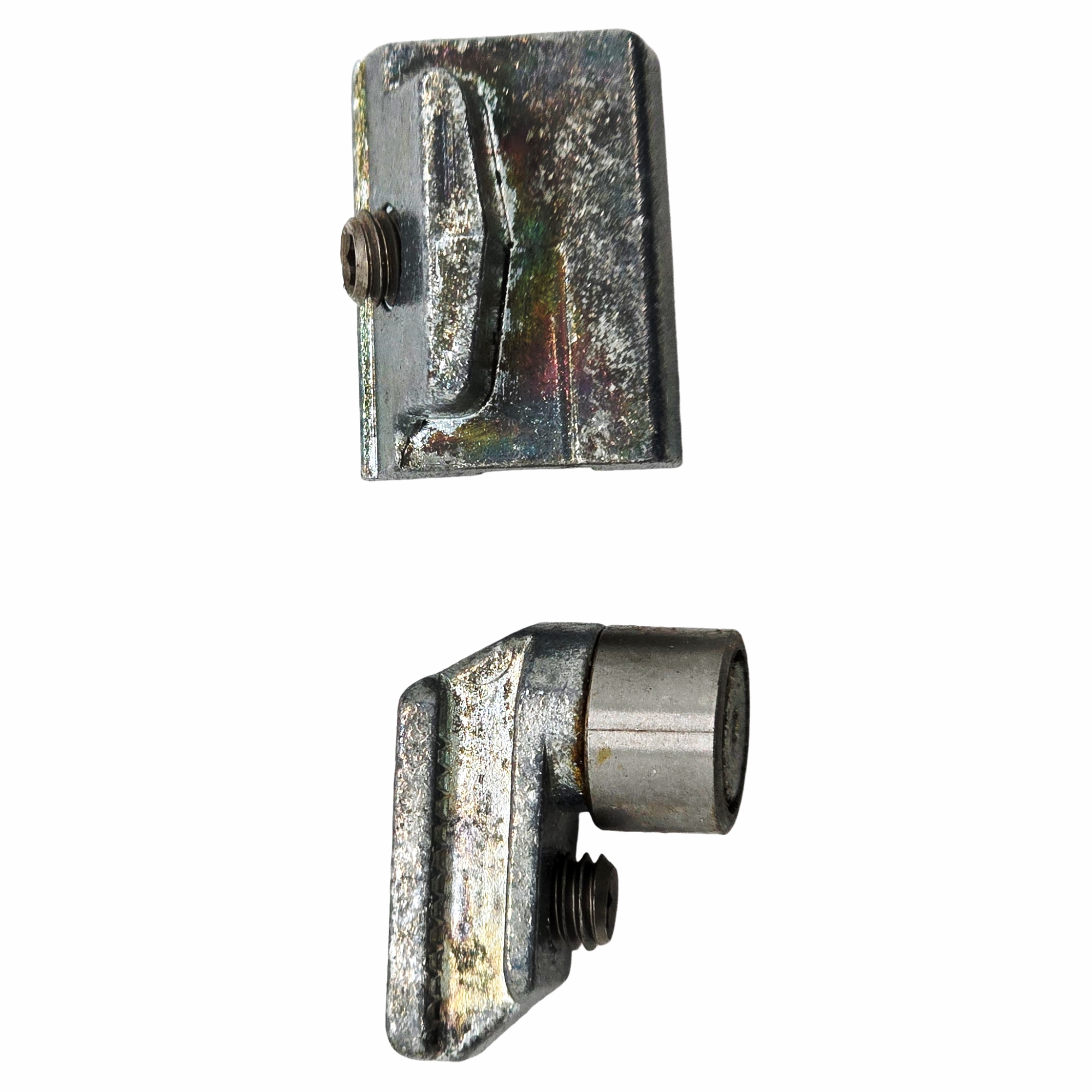 Hueck Hartmann Verriegelung E 2803, Metallteil, Winkelstück, Schraubgewinde, Metallstück, verzinkt