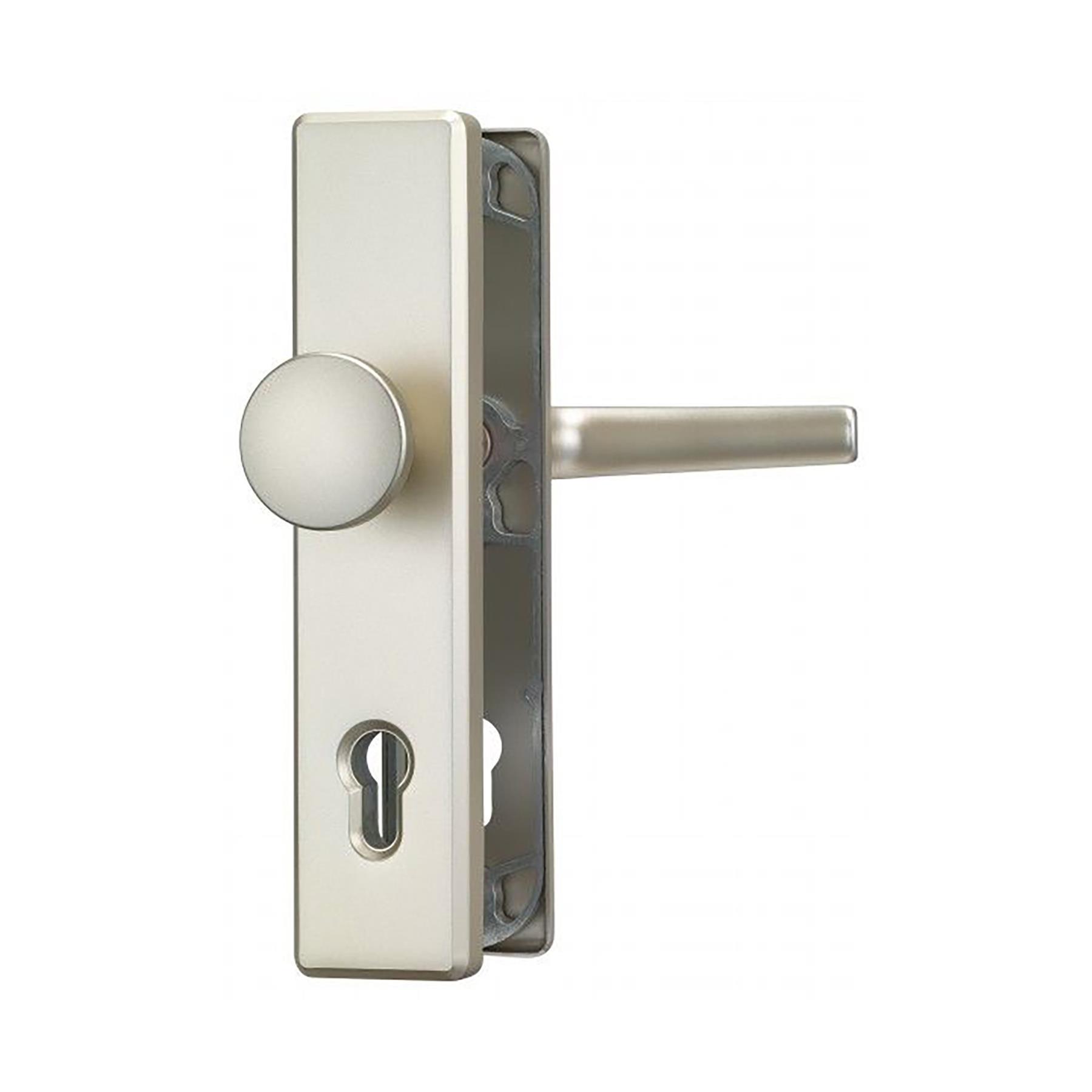 ABUS Schutz-Wechselgarnitur Schutzbeschlag HLS214 F1 F2 92mm F2 - neusilberfarbig, Griff, Griff, Griff, Griff