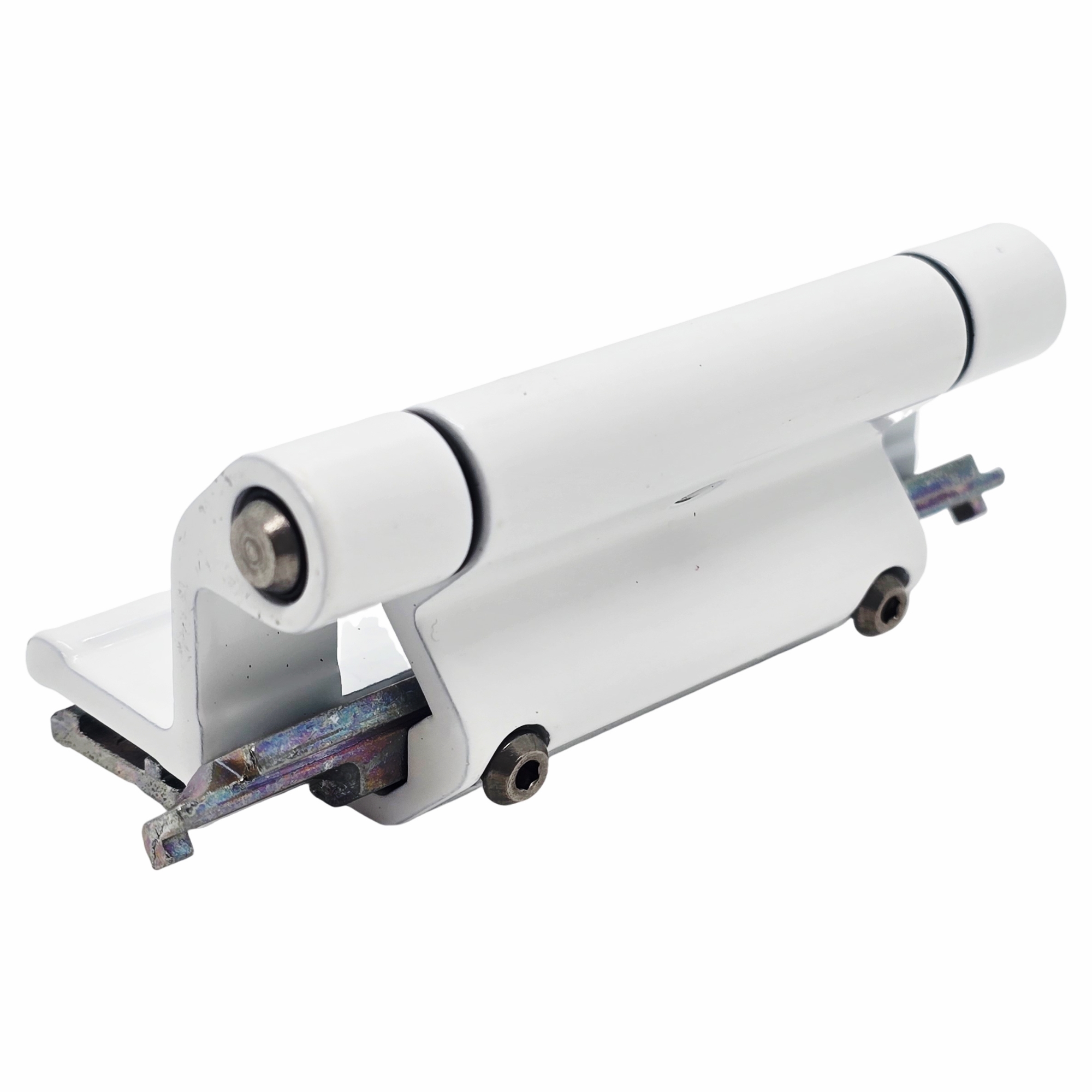 [BA] Siegenia LM 4200 Kippband RAL9016, MMKB0020-504010, Projektor-Rolle, Roller-Mechanismus, weiße Rolle, Metall-Scharnier, Industrielles Bauteil