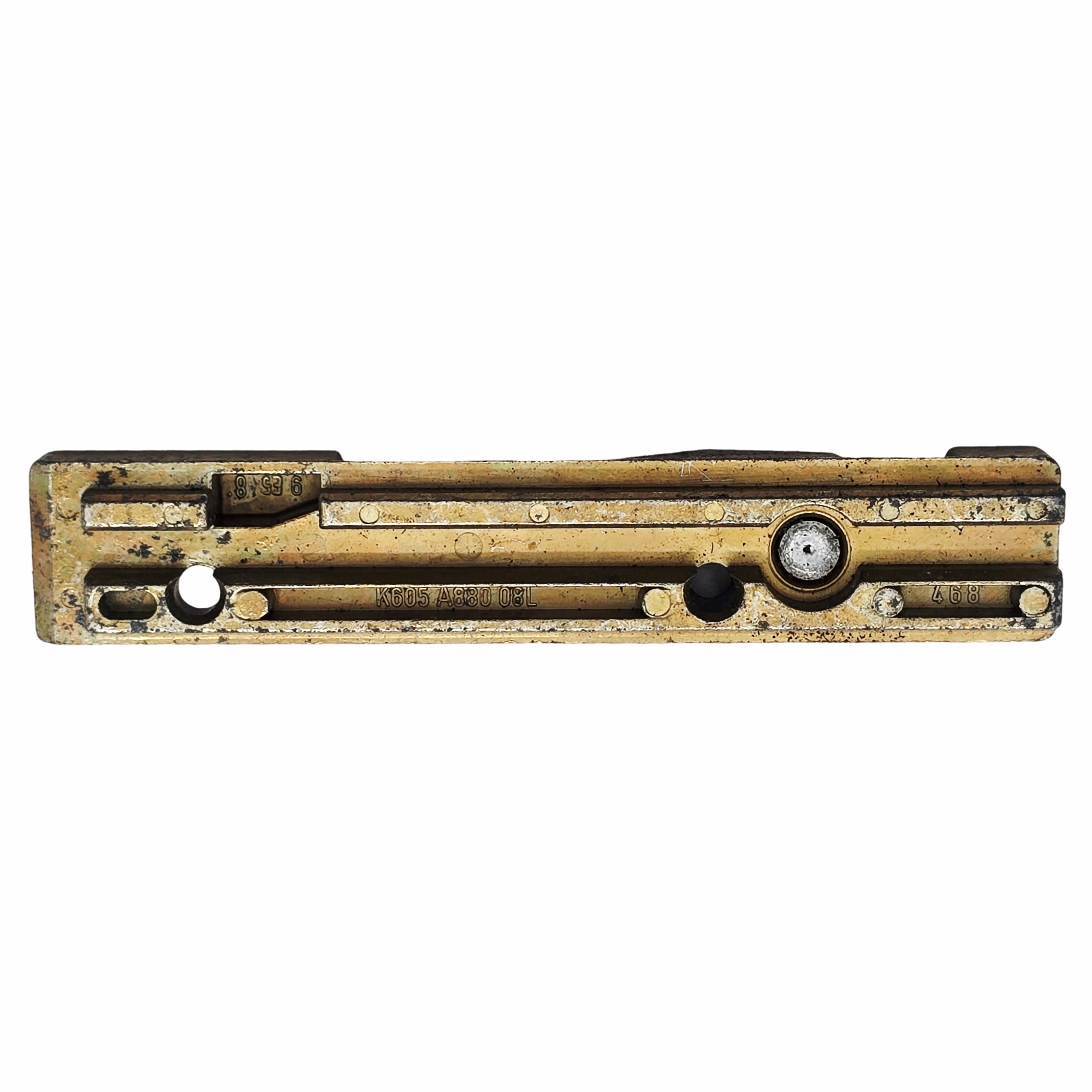 [BA] Roto Kippschliessblech K605 A880 08 L, Links, Mechatronisches Werkzeug, Schiebemessgerät, Vintage-Metall, Goldfarbe, Lineare Skala
