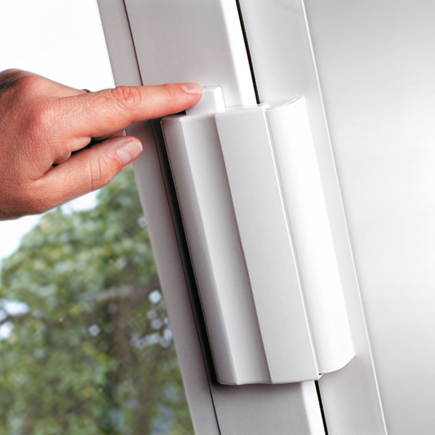 Burg Wächter WinSafe WX 4 WX4 Fenstersicherung weiss braun VdS-geprüft Weiß, Griff, Tür, Griff, Tür
