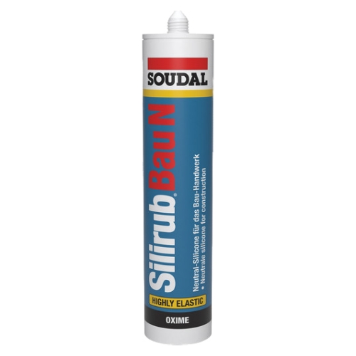 [DS] Silikon Silirub Bau N 300ml transparent Fugendichtstoff Soudal 125580, silicone, Dichtstoff, Kleber, Rohrabdichtung, Kunststofftube