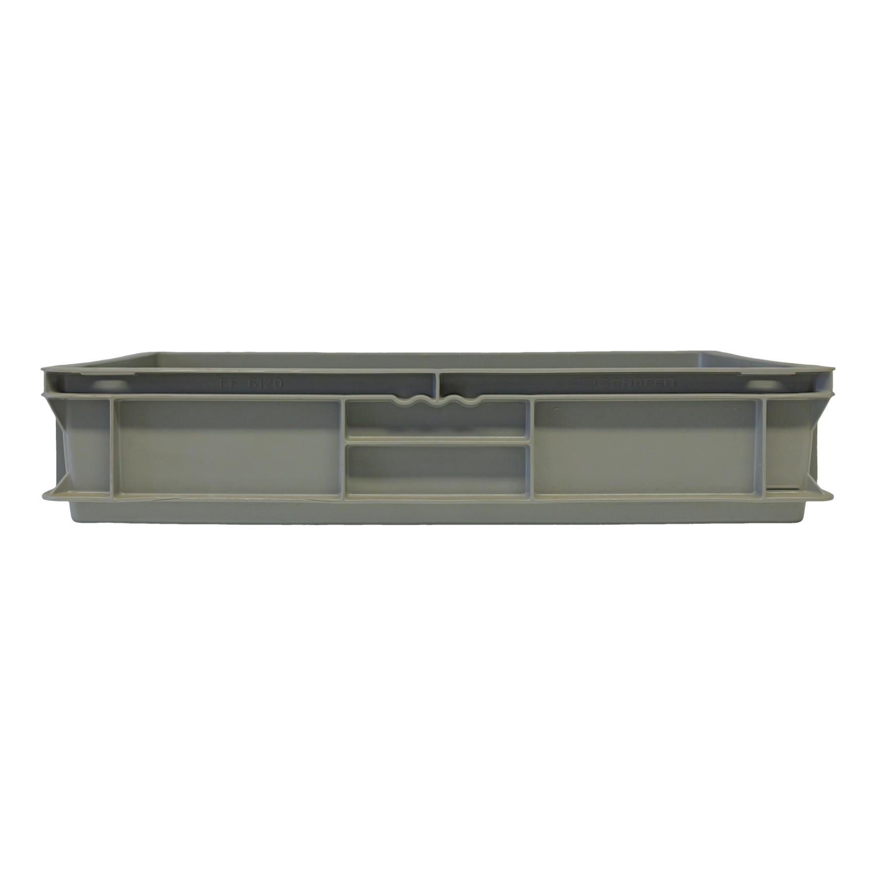 Euro Box SSI Schäfer EF 6150, 29,4 l, Traglast bis 20 kg, Euronorm, stapelbar, Durchfassgriff, L 600 x B 400 x H 150 mm, Ablagewanne, Aufbewahrungsschale, Organizer, Kunststoffwanne, rechteckige Wanne