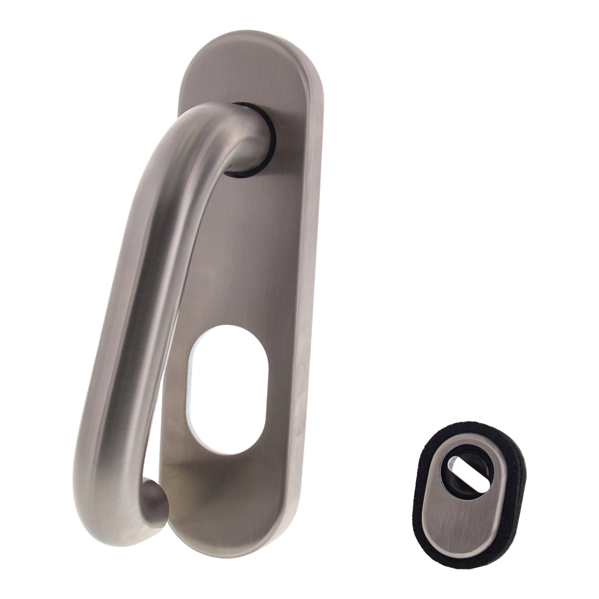 [EOL]Außenschild DR ES1-K ZA 72/14 mm niro, Türgriff, Türdrücker, Metall, Edelstahl, Rundlochstopper