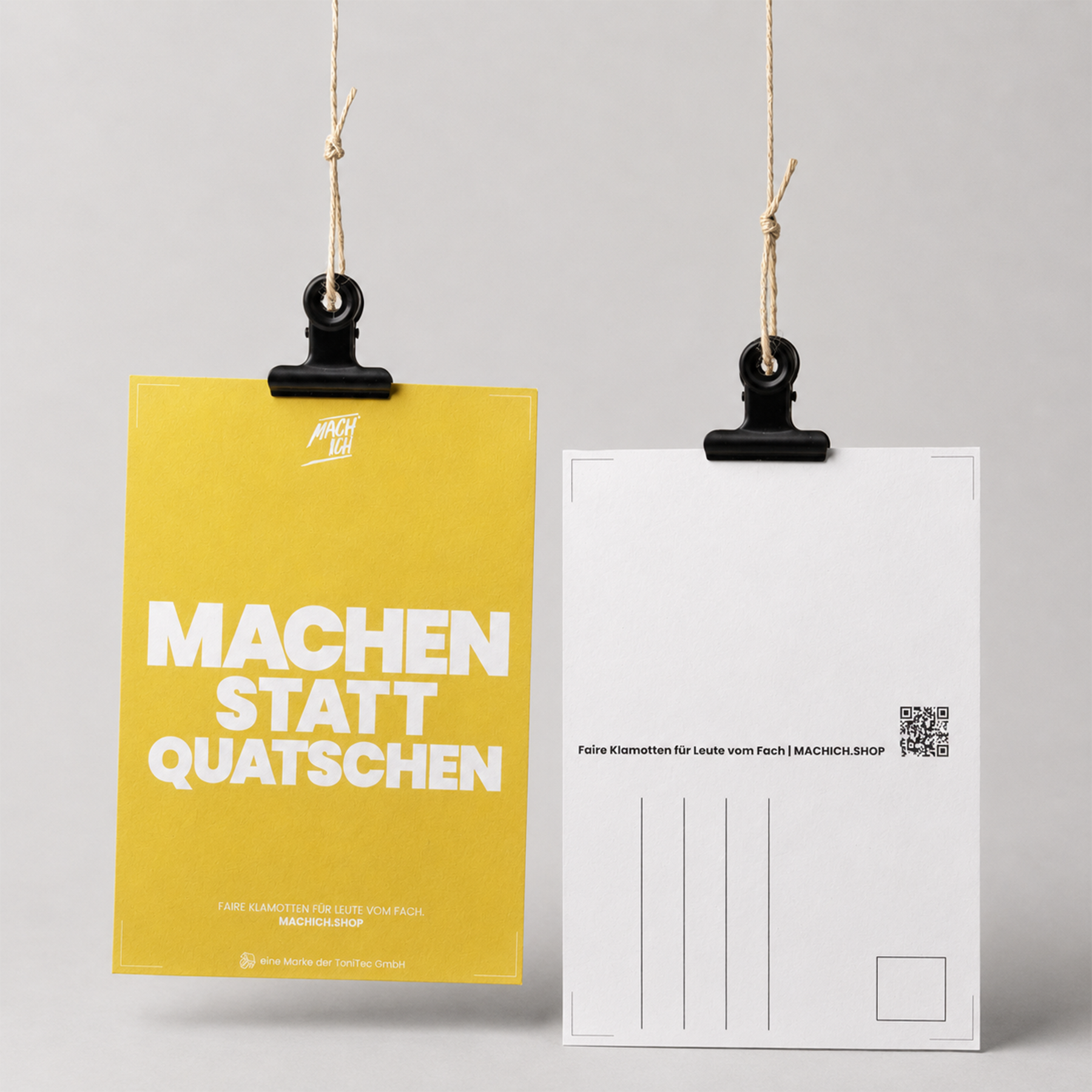 MACH ICH® Postkarte – Machen statt Quatschen gelb, poster, gelb, postkarte, hängekarten, druckdesign