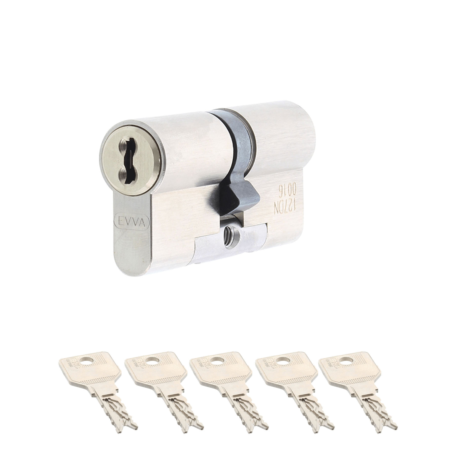 EVVA 3KS Sperrschließung inkl. 5 Schlüssel & Sicherungskarte Modular NEU 61/61 mm Doppelzylinder