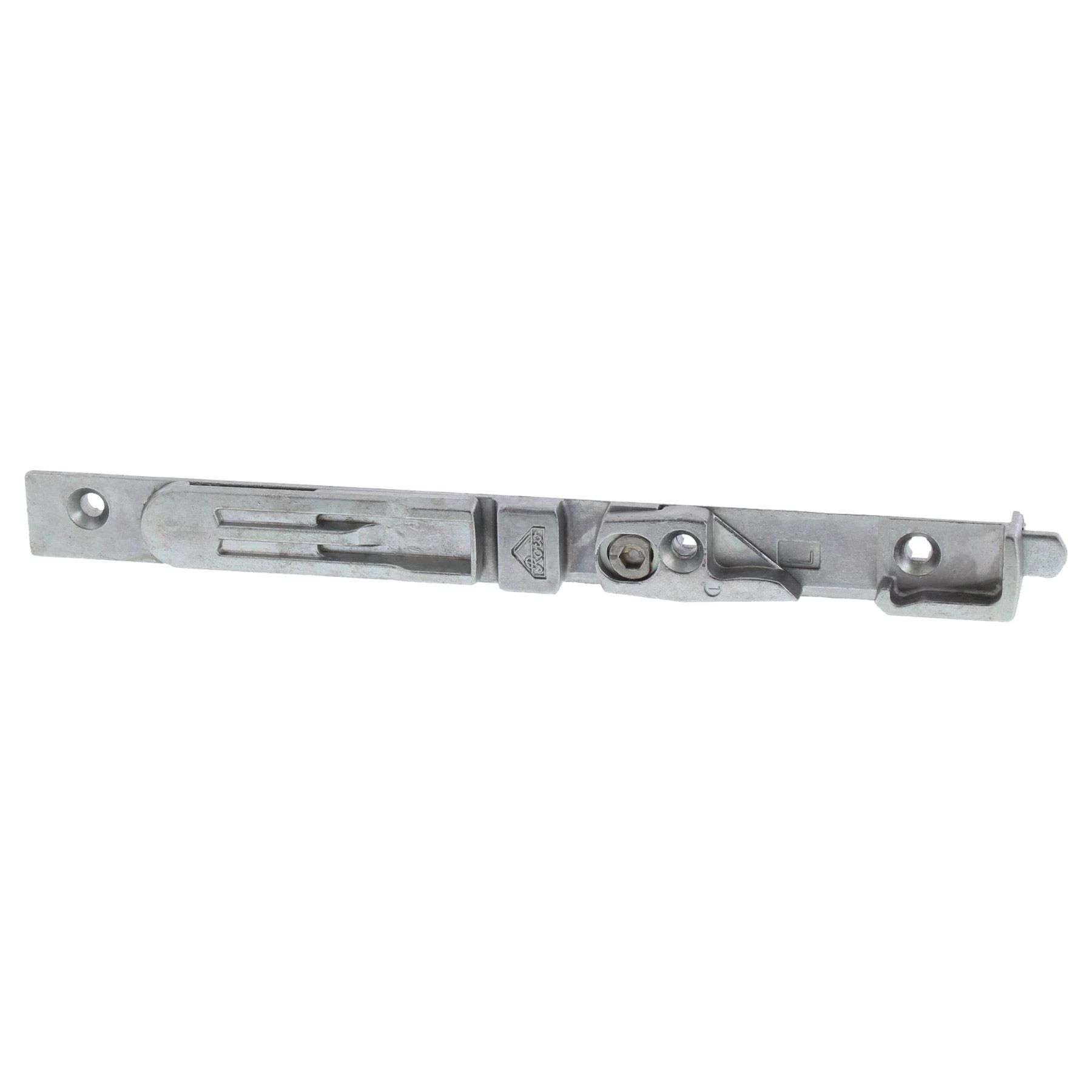 Roto Centro 100 Kantenriegel 7/8 R604A75 E11 links mit ToniTec Schraubenset KL-FR 6, Schlossriegel, Metallverschluss, Türbeschlag, Schiene, Edelstahl