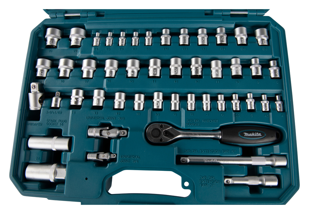 Makita Werkzeug-Set 120-tlg., Schraubensatz, Bit-Satz, Bitnuss, Schraubenkopf, Makita-Handgriff