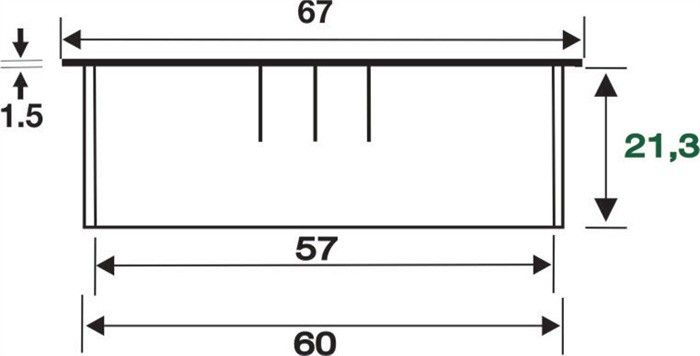 Kabeldurchführung Zamak Edelstahl Finish 60mm Höhe 21,3mm Kabeldurchlass NEU, Diagramm, Handlung, Messungen