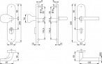 [BA] Hoppe Haustür Schutzwegrt. Amsterdam 92mm mit ZA Edelstahl, Türstopfen, Türschloss, Befestigungskit, Bodenschutz, Schlosszylinder