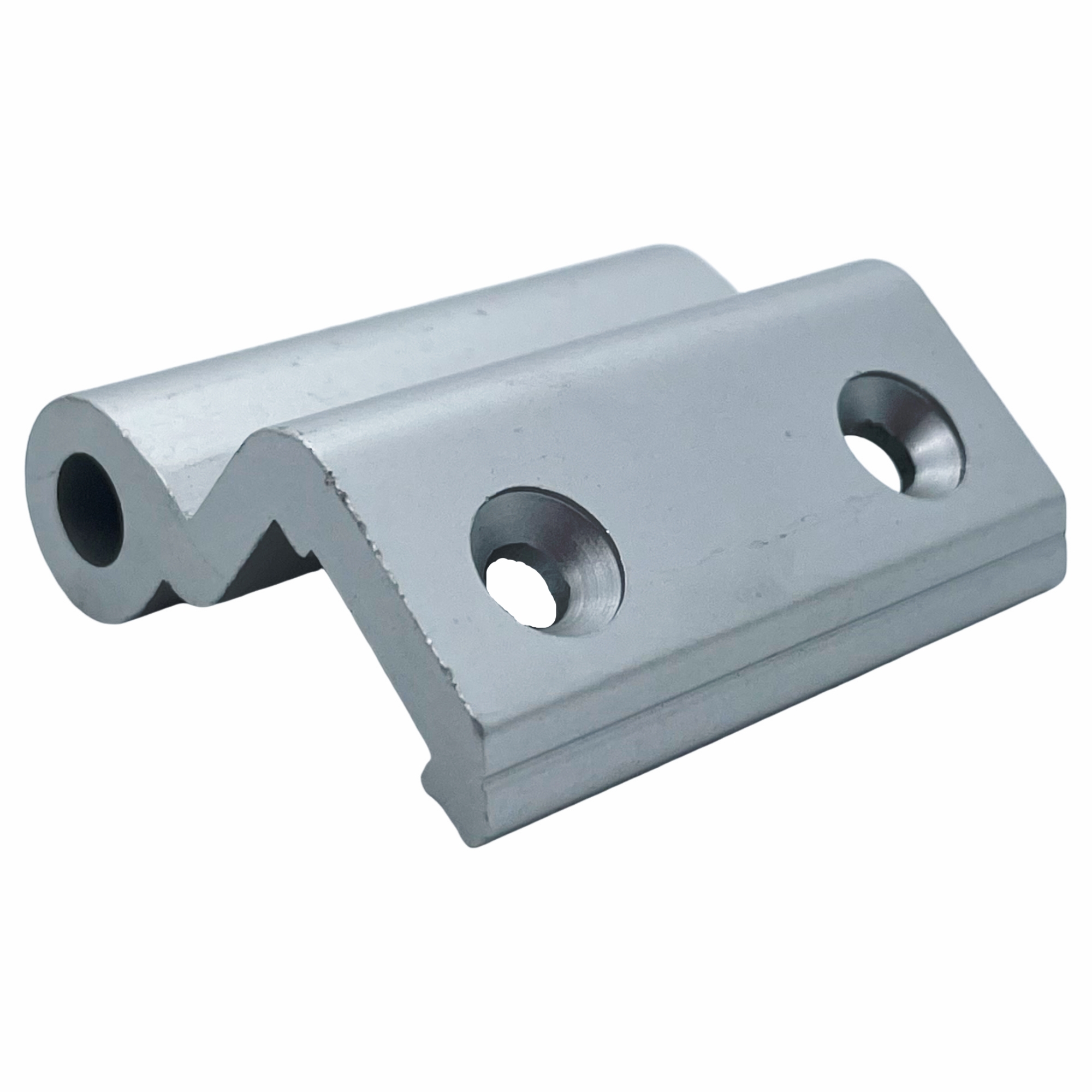 [EOL]Hueck Hartmann Flügelteil mit Klemmstück silber, Maschinenteil, Metallstück, Halterung, Löcher, Gravurfrei