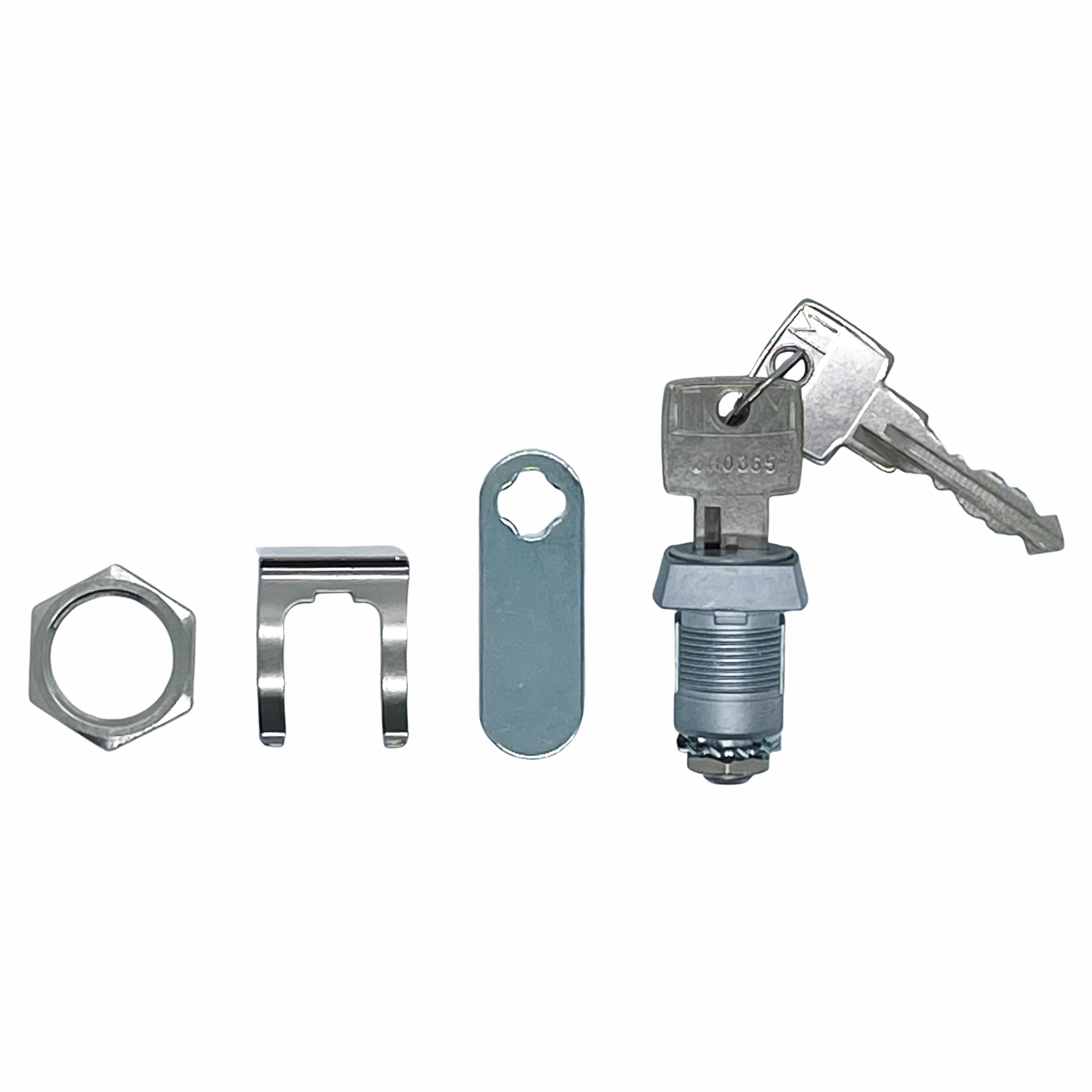 DOM Briefkastenzylinderschloß Länge 45 mm 447-010-3, lock, cam lock, nut, washer, keyed lock