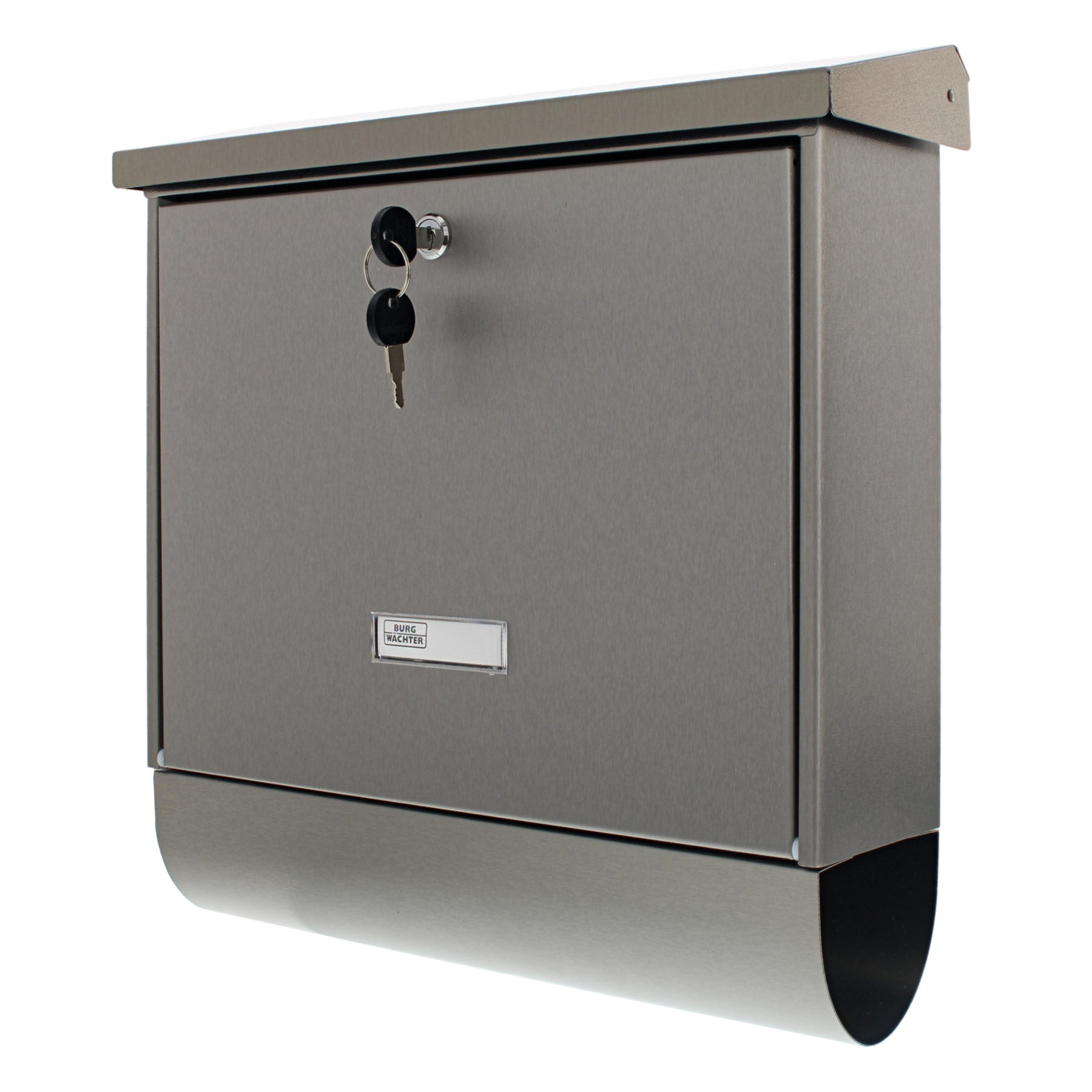BURG-WÄCHTER Briefkasten InoxStar 4720 mit Zeitungsrolle Silber vernickelt, Briefkasten, Postfach, Schließfach, Metall, Grau