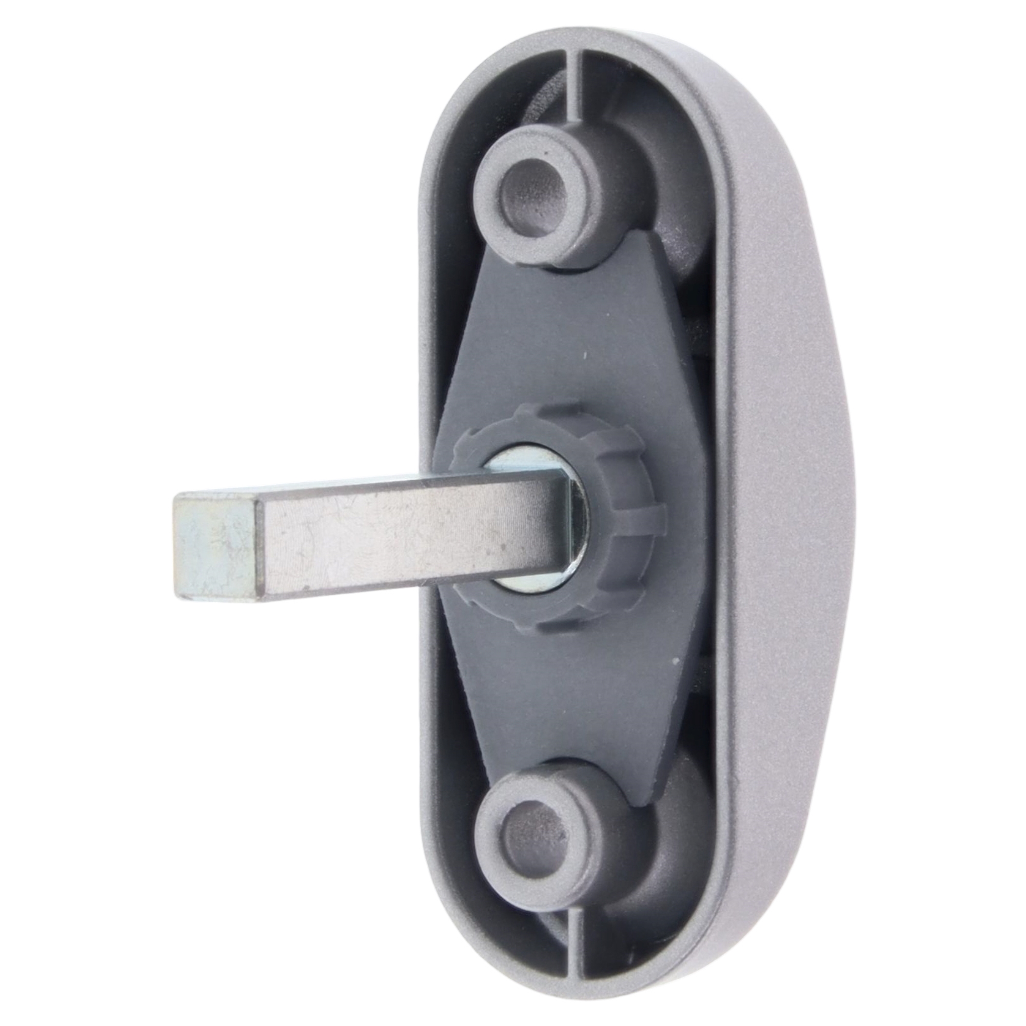 ToniTec Dornzwangsverschluss 43 mm mattgrau/silber,  Türgriff, Türbeschlag, Hebel, Griffmechanismus, Schiebetürgriff