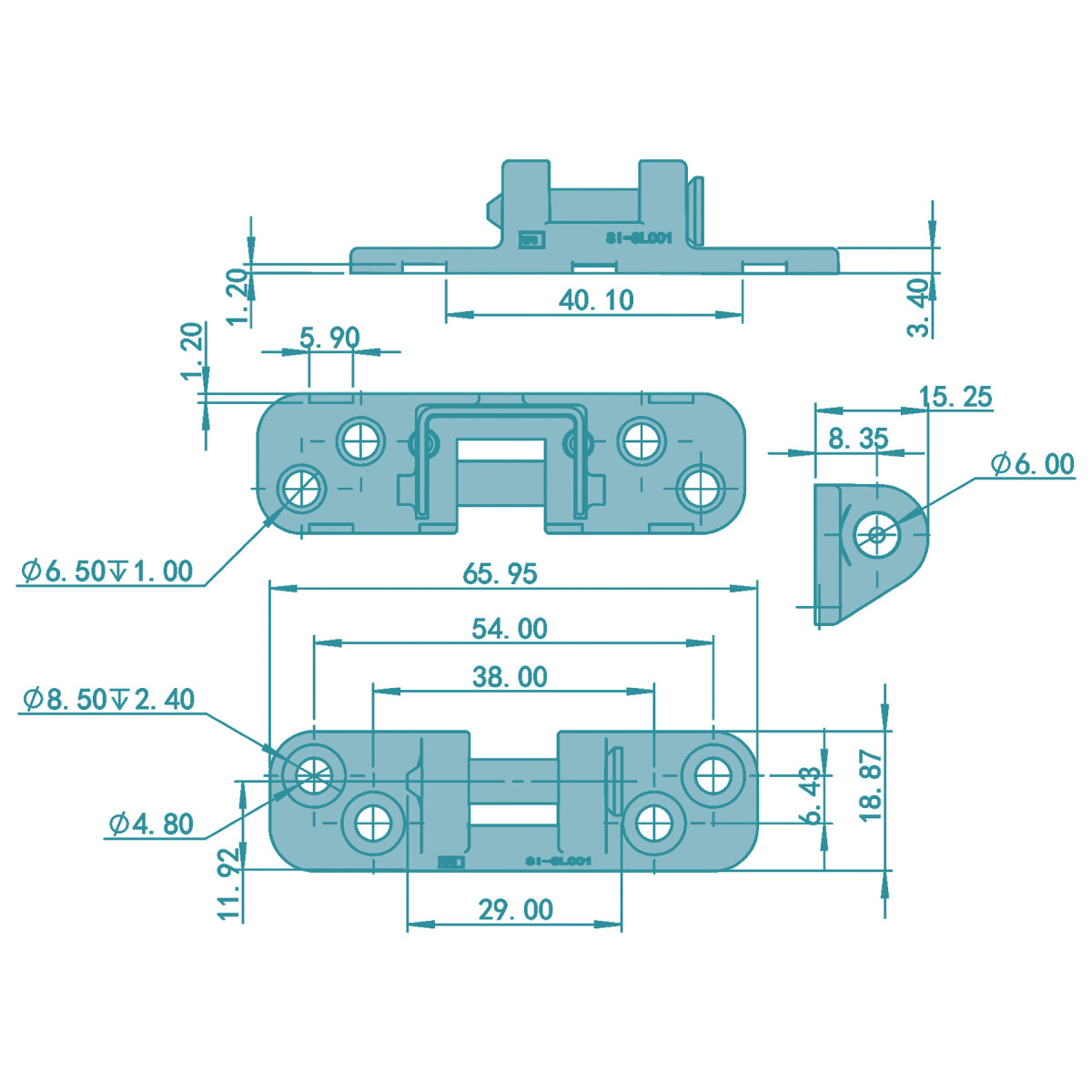 FEPS Hinge Scherenlager SI-SL001 als Ersatz für Scherenlager der Marke SIEGENIA, Schaubild, CAD-Diagramm