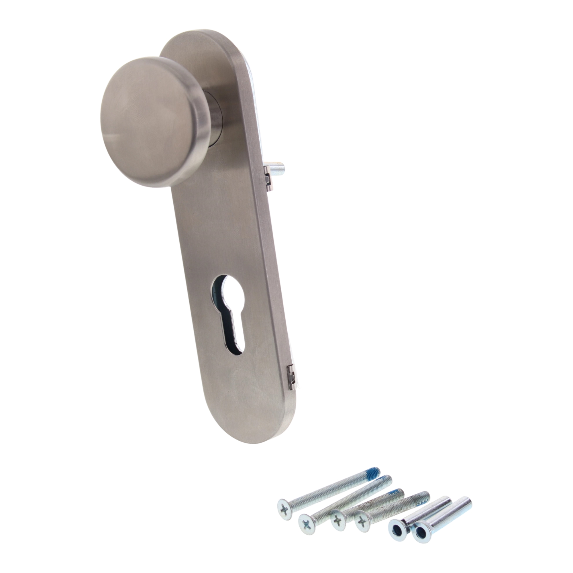 [EOL]Schutzrosetten-Garnitur 55 mm ZA PZ niro, Türdrücker, Türgriff, Riegel, Schlossrosette, Montagezubehör