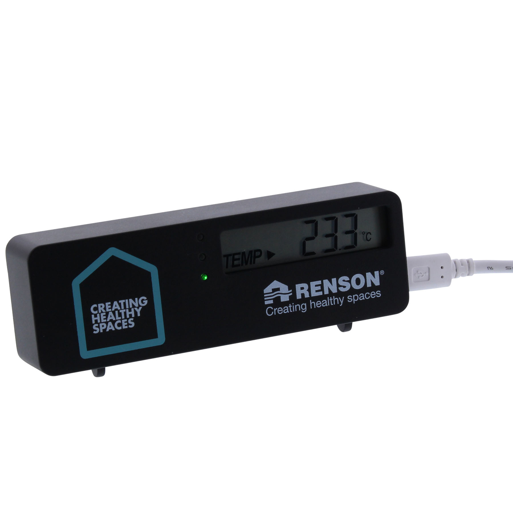 RENSON CO2-Messgerät schwarz zur Überwachung der Raumluftqualität, Computerausrüstung, Elektronik, Hardware, Überwachen, Bildschirm