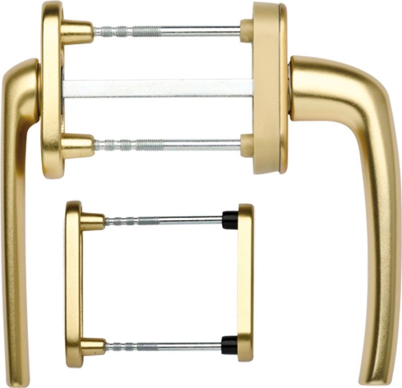 greenteQ Balkontürset BTG10 Rollladen F3 Aluminium goldfarbig eloxiert, Zubehör, Schnalle, Drinnen, Zimmer, Duscharmatur