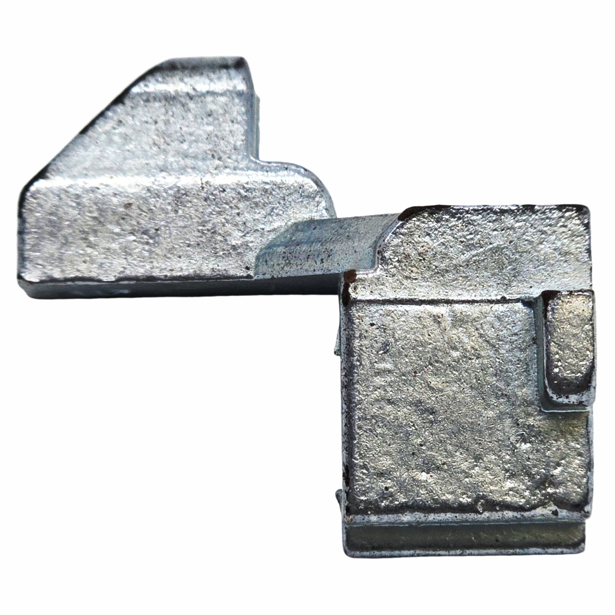[BA] Hueck Hartmann Ecklager 100 kg links silber, Metallteil, Industrieteil, Silbermetall, Bearbeitetes Teil, Kantenkerbe