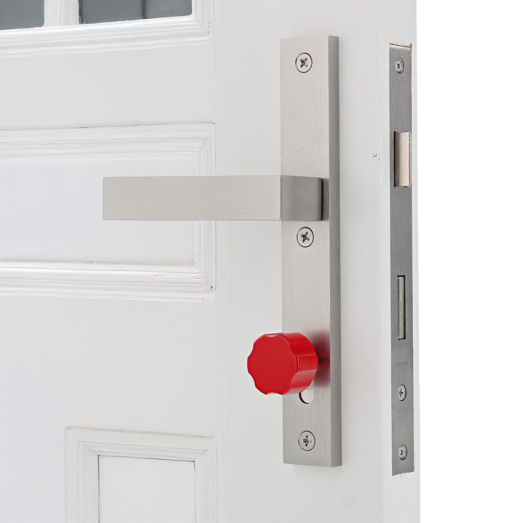 EasyTurn Knaufzylinder verschiedenschließend Serie ABUS EC660 Farbe rot Schließseite 70 mm Knaufseite 45 mm inkl. 3 Schlüssel, Tür, Innentür, Griff, roter Knauf, Metallverriegelung, Türdriegel, Klinke, Türgriff, Weiß, Metall, Türknauf, Schnellverschluss,