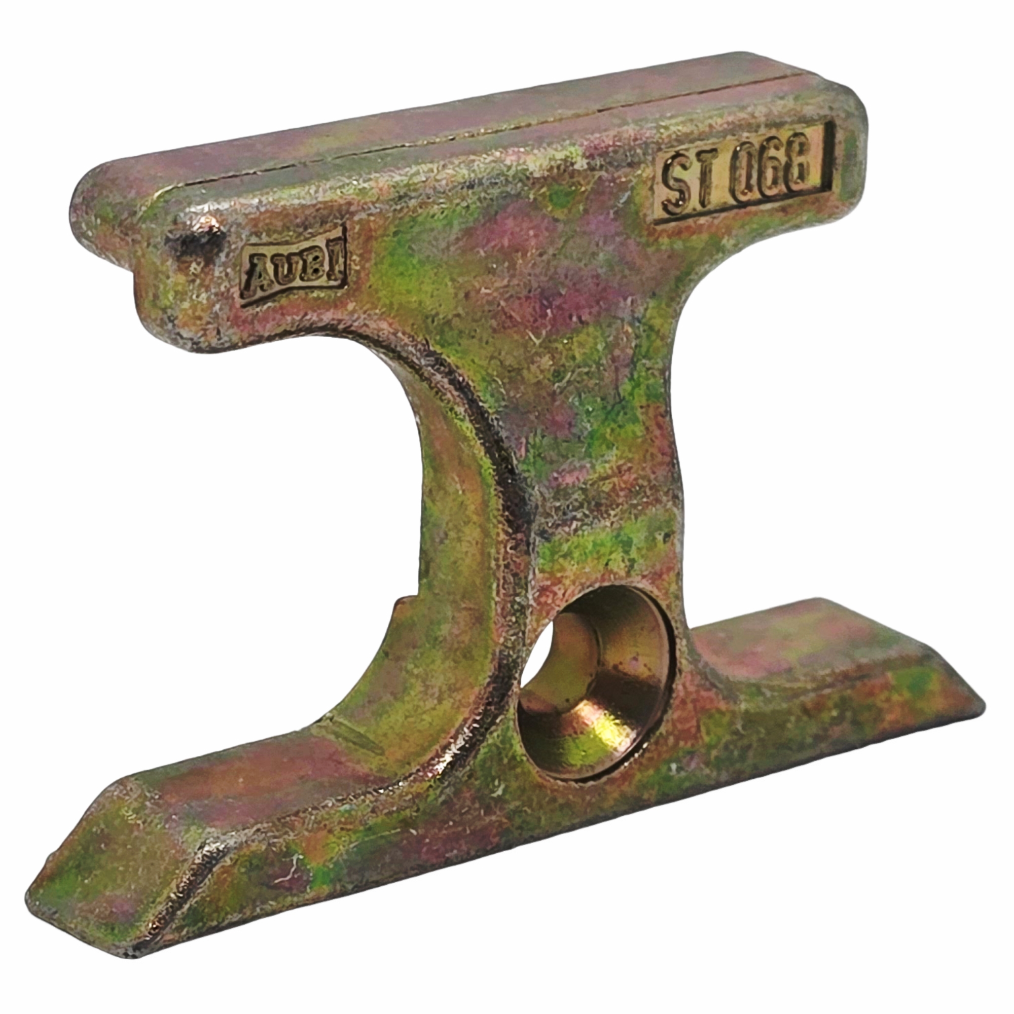 [BA] Aubi Schliessblech ST068, Skateboard truck, Acrylic paint, Metal hardware, Green patina, Industrial tool