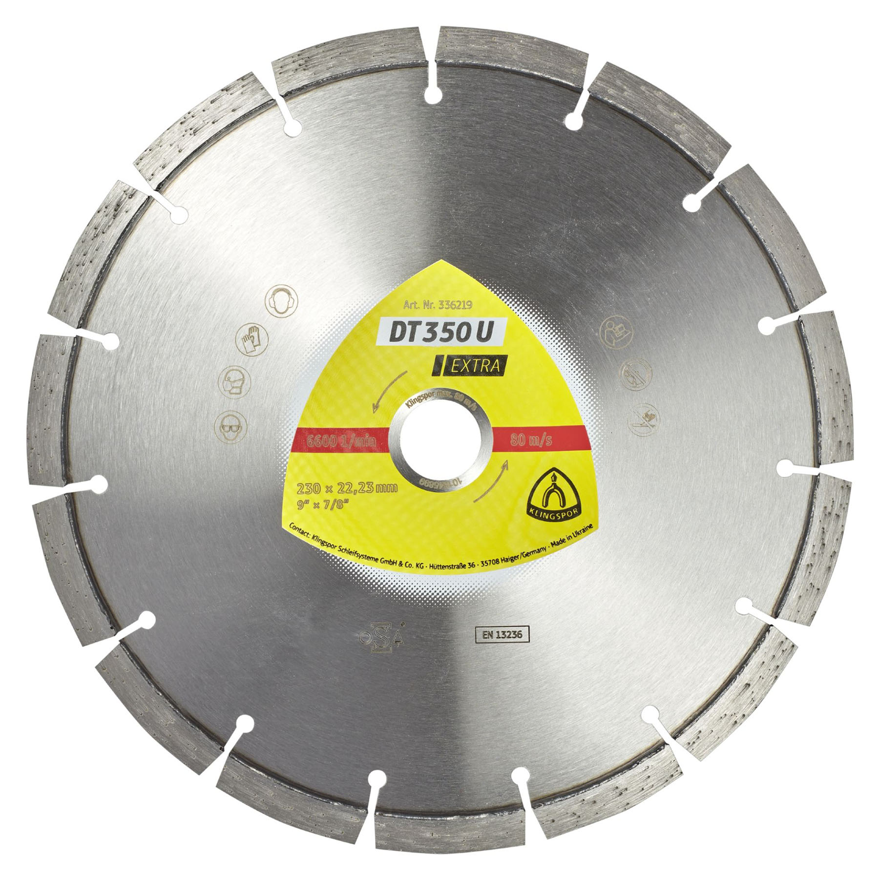 [DS] Klingspor DT 350 U Diamanttrennscheiben 125 x 2,4 x 22,23 mm , 9 Segmente, Diamantsägeblatt, Diamant-Scheibe, Segmentiertes Sägeblatt, Trennscheibe, Kreissägeblatt