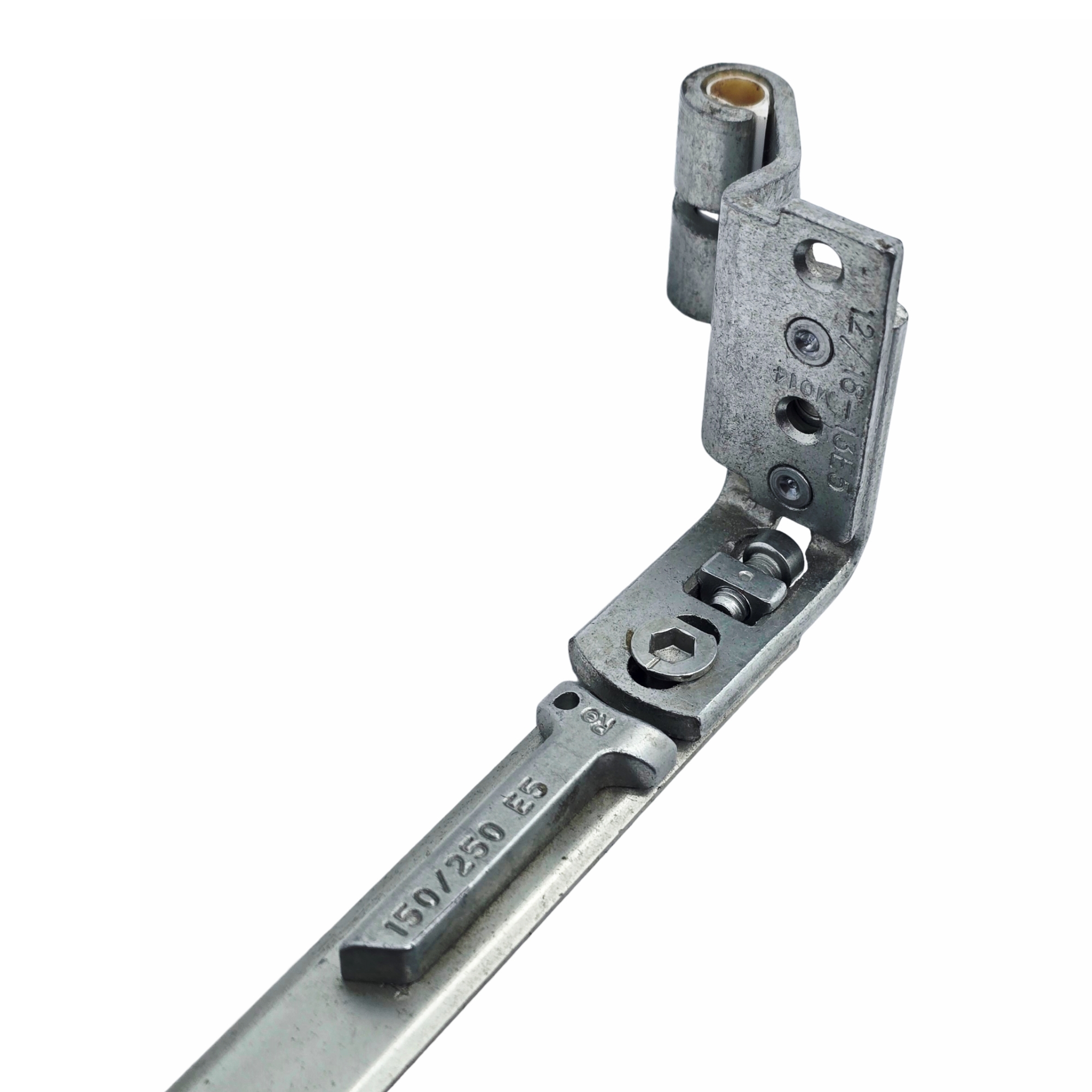 [BA] Axerarm E5 12/18-13 Länge 150 mm rechts, Befestigung, Scharnier, Schraubwerk, Metallteil, Möbelbeschlag