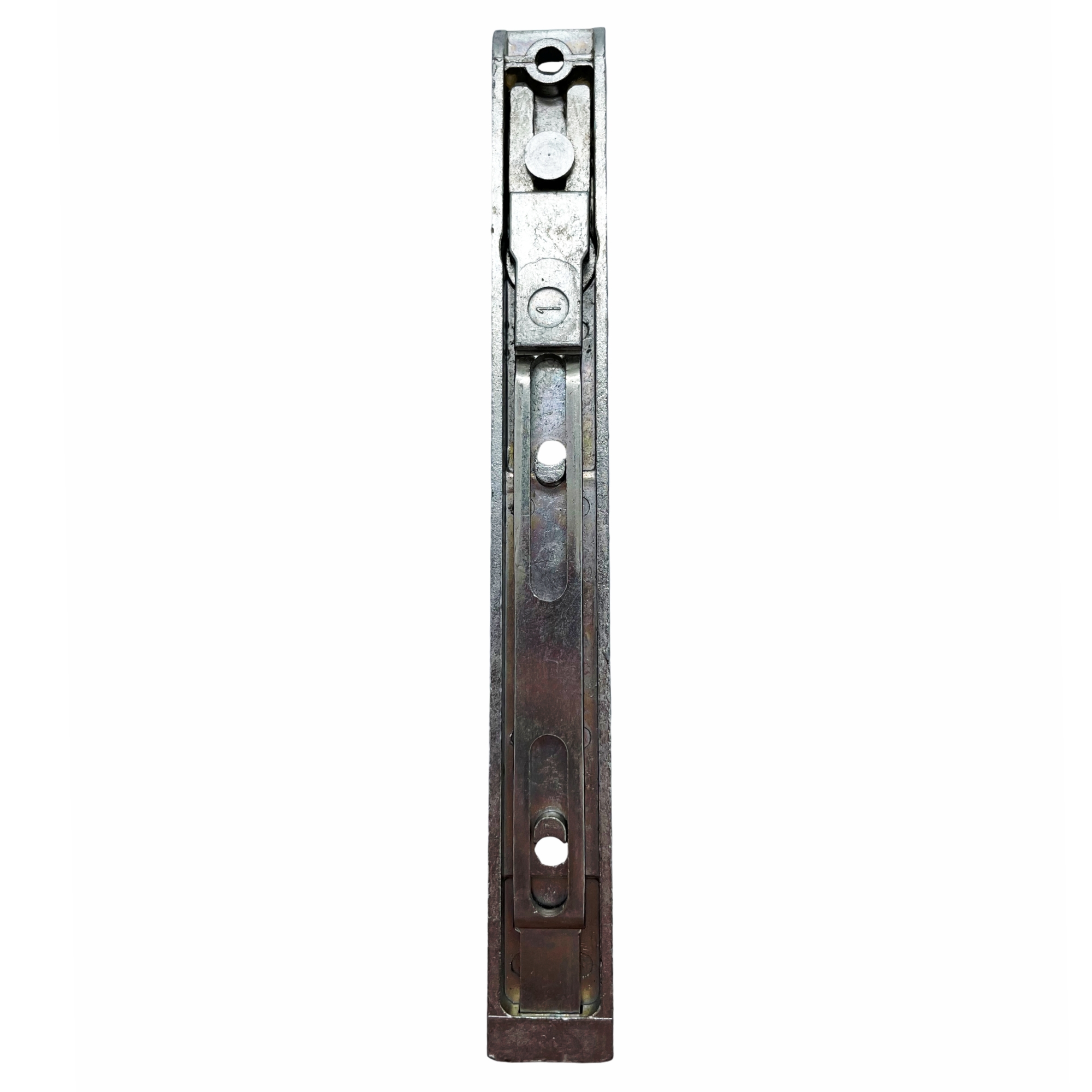 [BA] GU Kantenriegel unten, für 4mm Falzluft, Tennisenzi, Schlitten-Scharnier, Metall-Schiene, Gleitelement, Verriegelungspinne